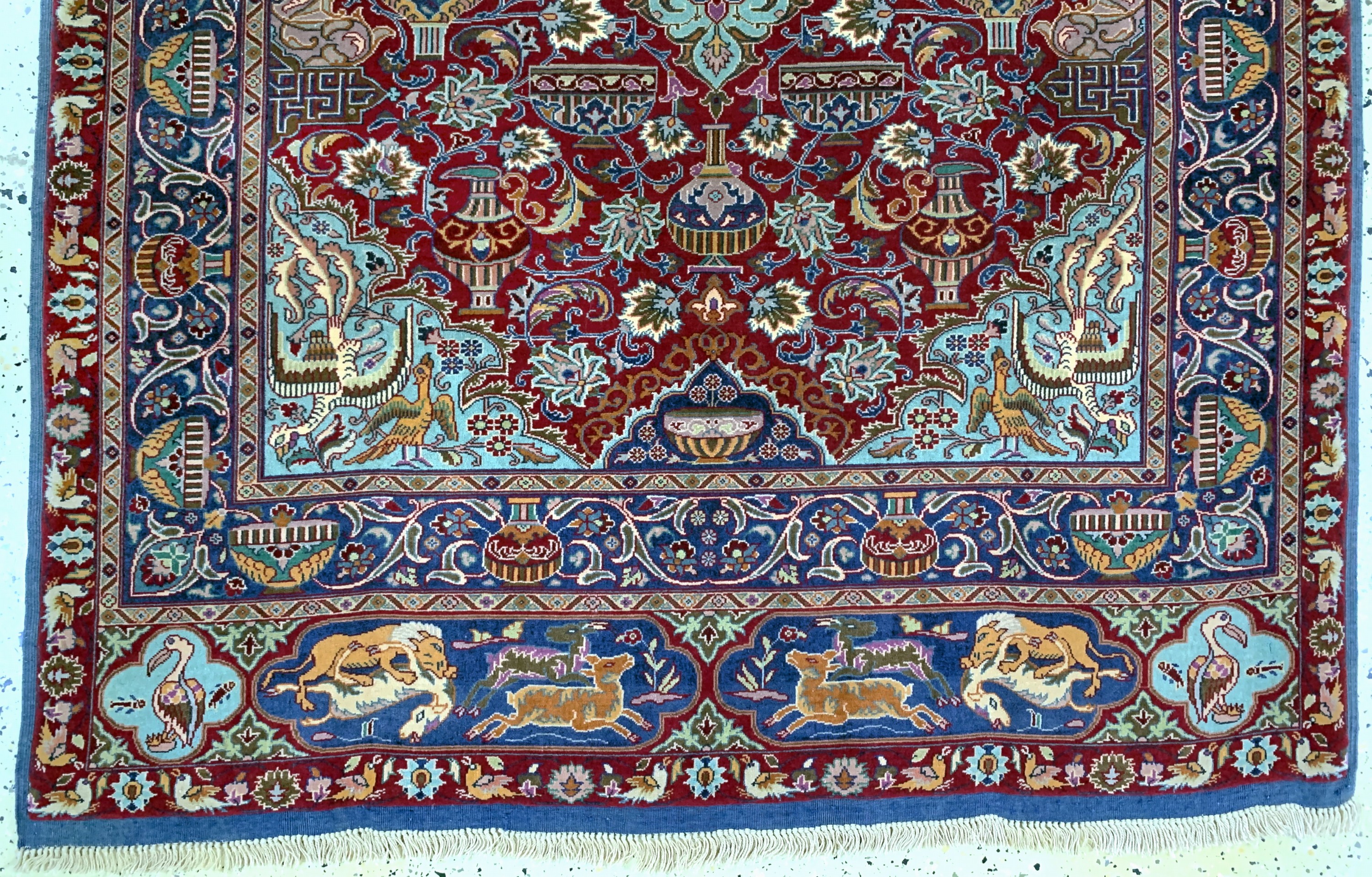 Detail c: Mesched Kork fein, Persien, um 1960, Korkwolle auf Seide, ca. 190 x 125 cm, (nahezuneuwertig)