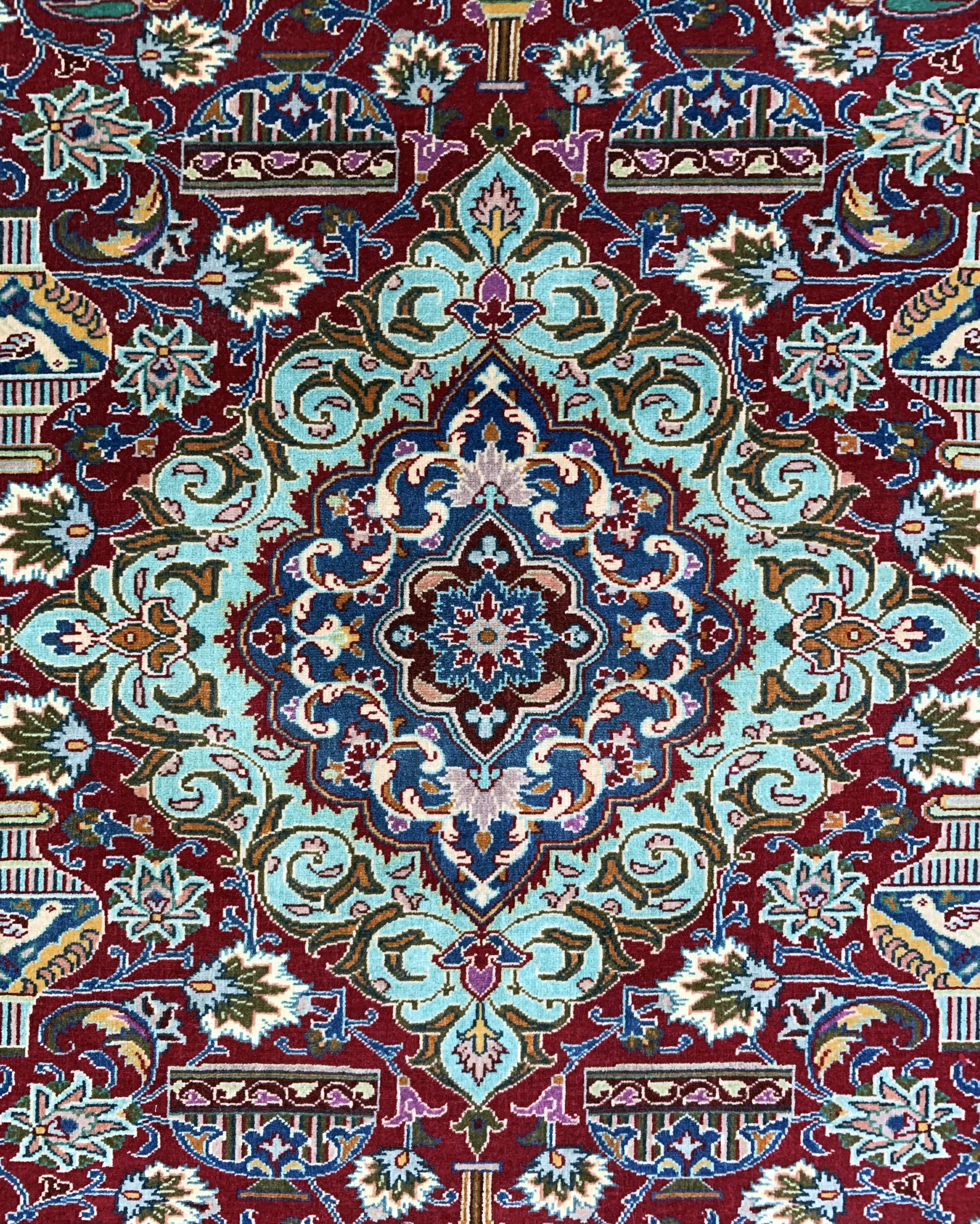 Detail d: Mesched Kork fein, Persien, um 1960, Korkwolle auf Seide, ca. 190 x 125 cm, (nahezuneuwertig)