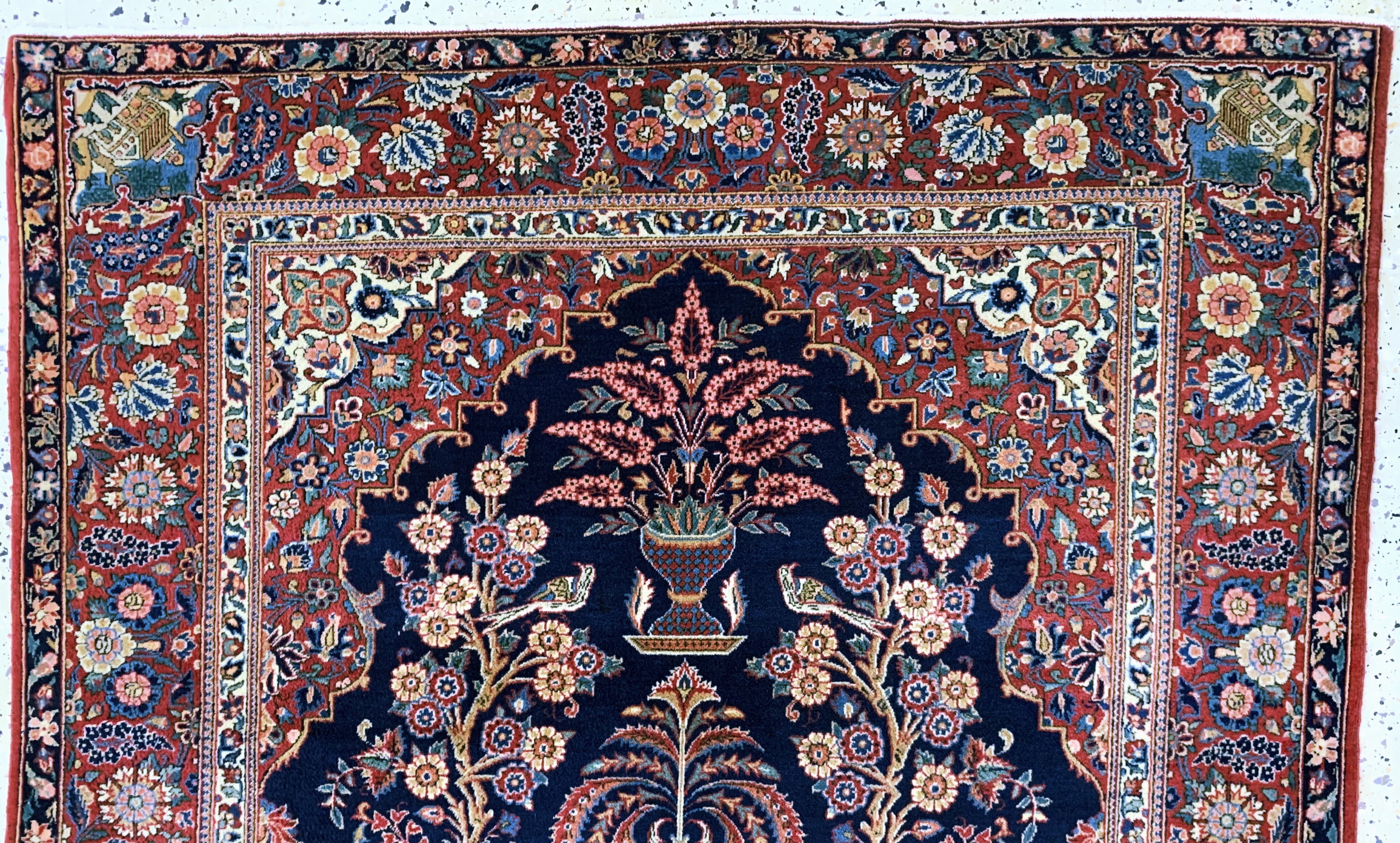 Detail a: Keschan Kork fein, Persien, um 1900, Korkwolle auf Baumwolle, ca. 202 x 135 cm, EHZ: 2, (fachkundig gereinigt)