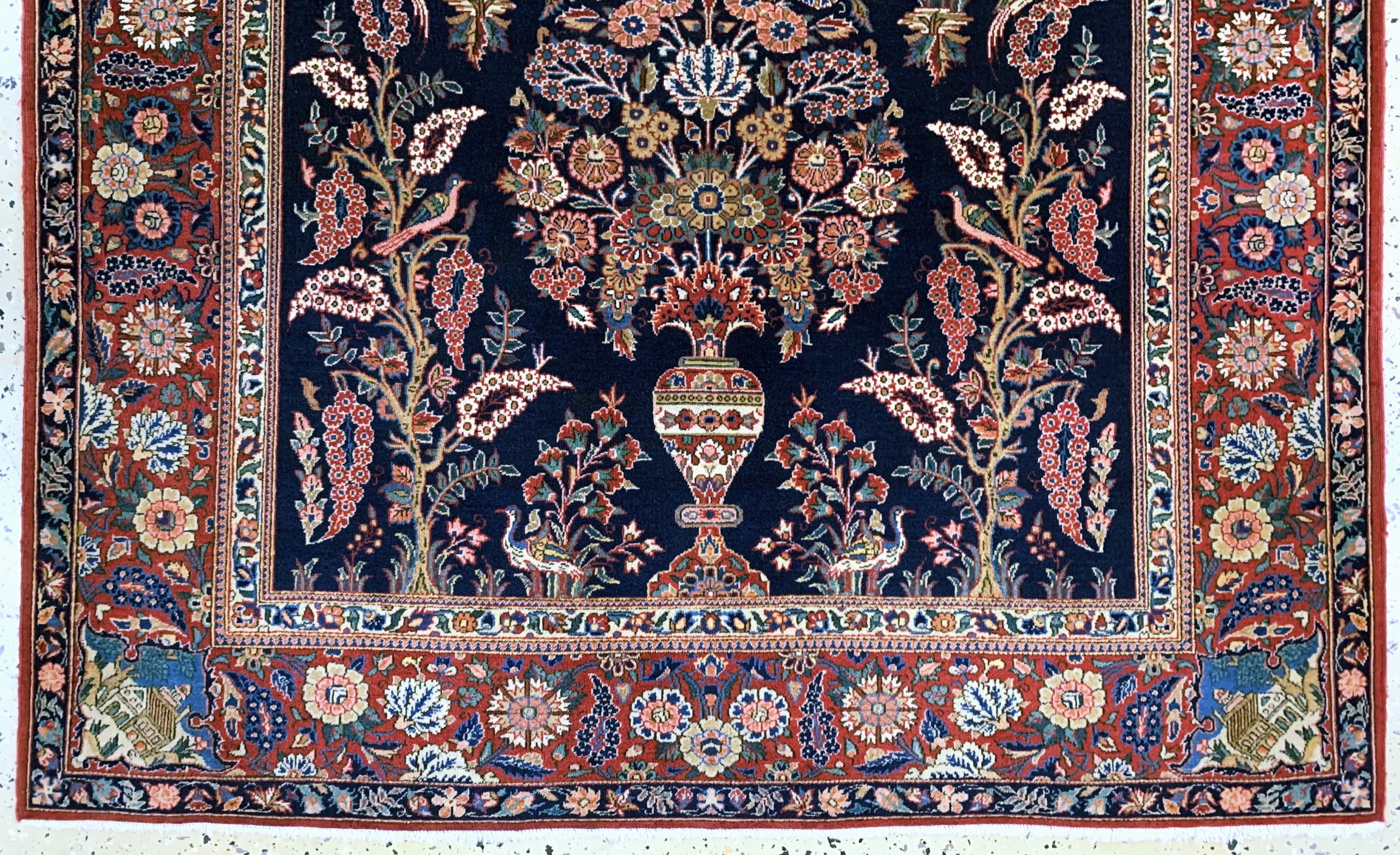 Detail b: Keschan Kork fein, Persien, um 1900, Korkwolle auf Baumwolle, ca. 202 x 135 cm, EHZ: 2, (fachkundig gereinigt)
