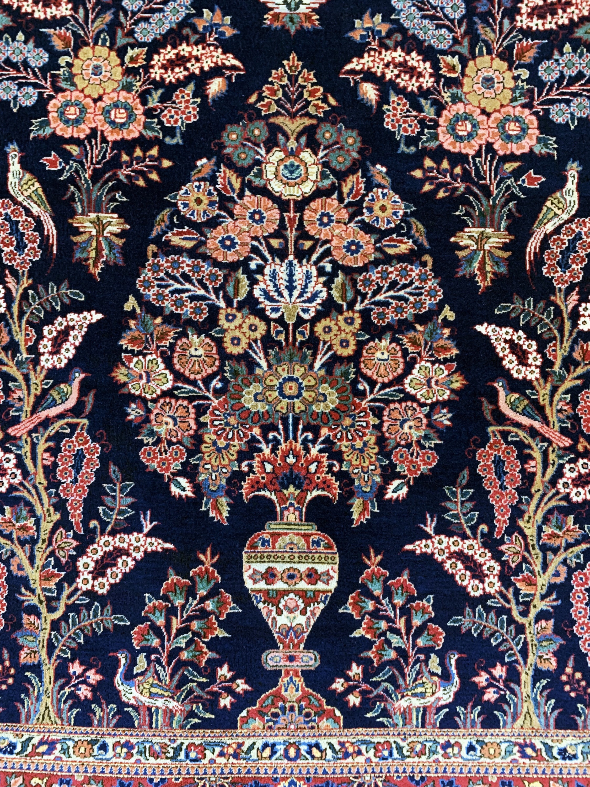 Detail c: Keschan Kork fein, Persien, um 1900, Korkwolle auf Baumwolle, ca. 202 x 135 cm, EHZ: 2, (fachkundig gereinigt)