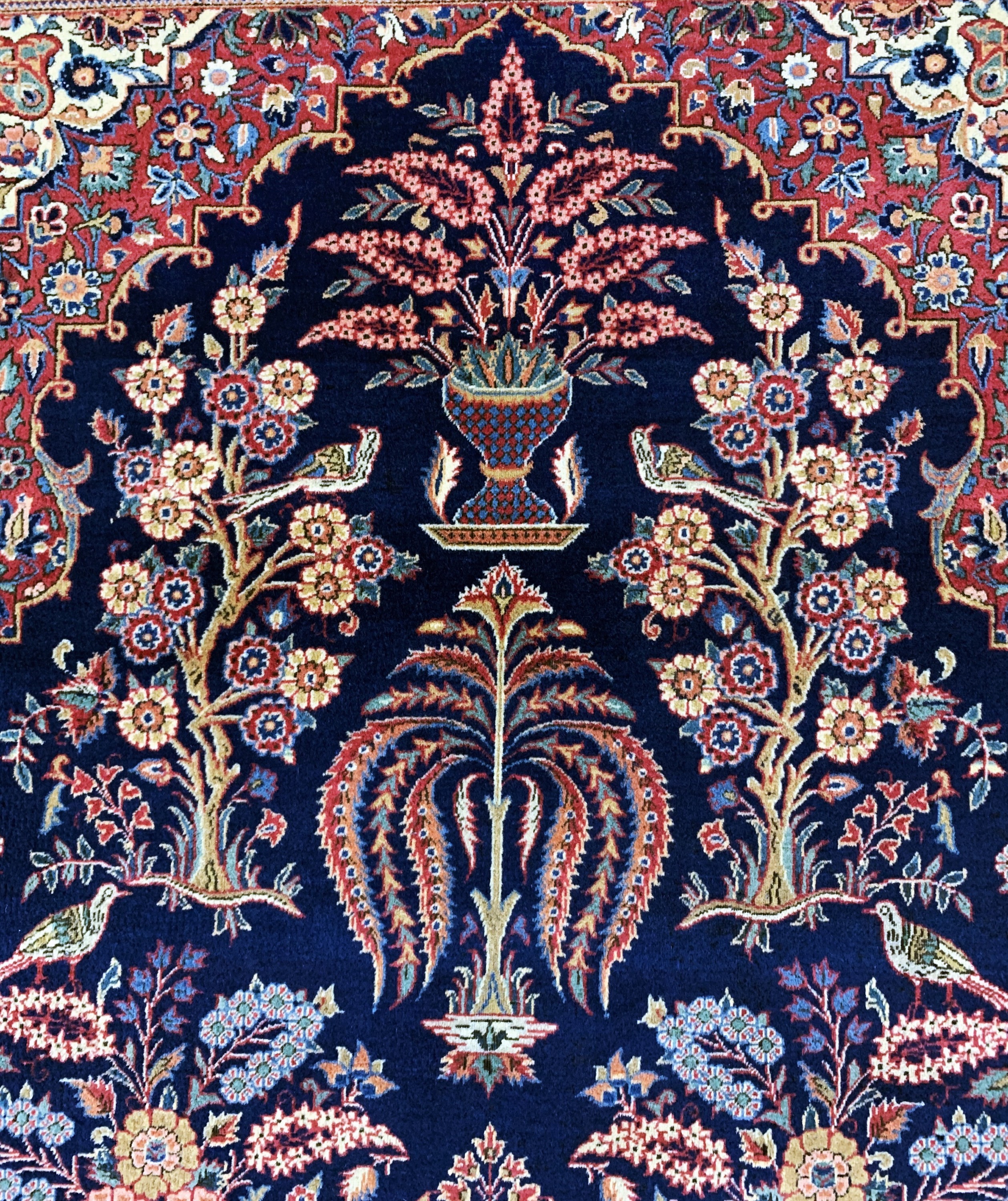 Detail d: Keschan Kork fein, Persien, um 1900, Korkwolle auf Baumwolle, ca. 202 x 135 cm, EHZ: 2, (fachkundig gereinigt)