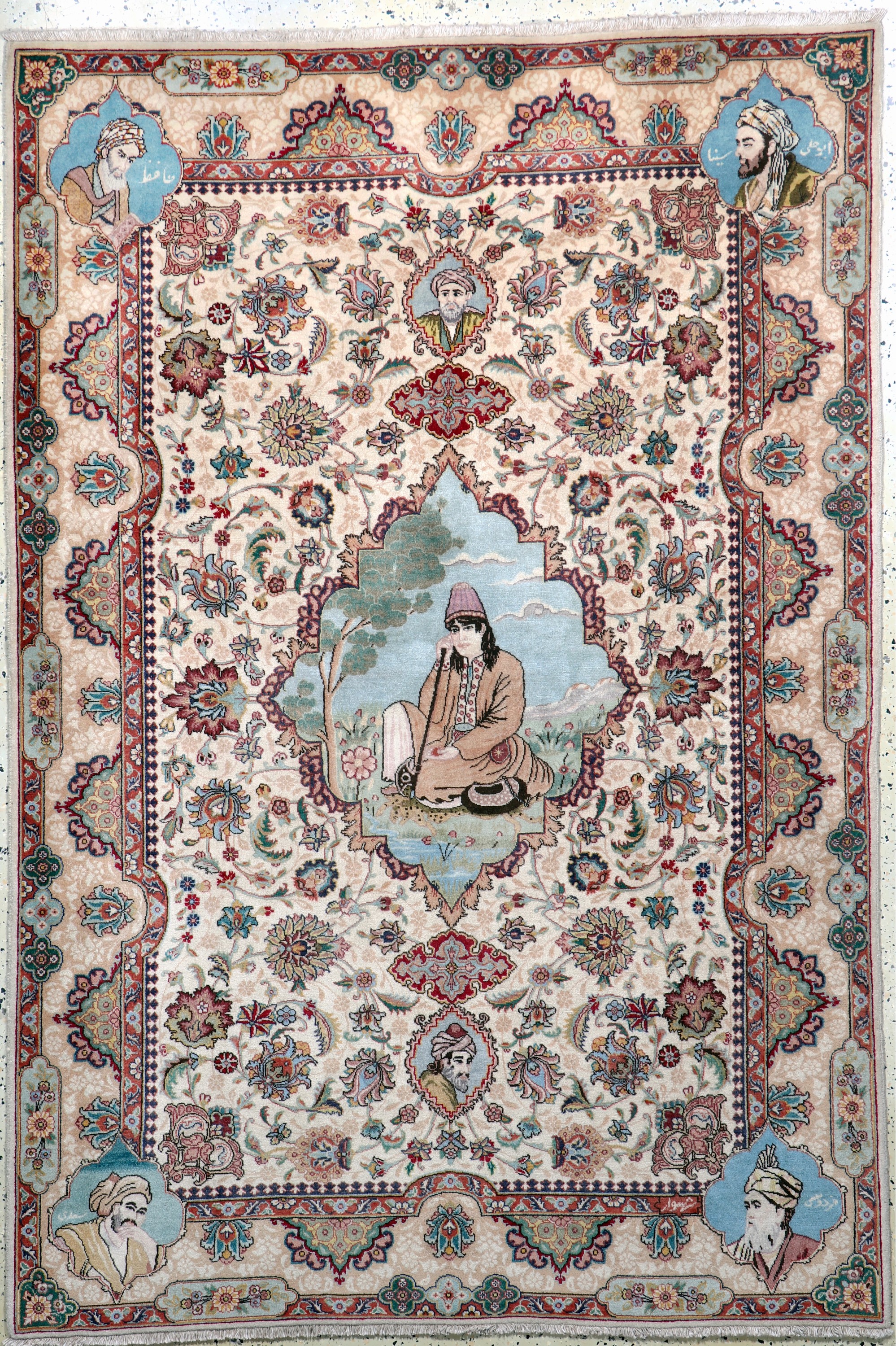 Image 27008049 - Täbriz fein Persien, ´Abbildung von Hafiz,Saadi,Ferdosi und Avicenna´, um 1950-1960, ...