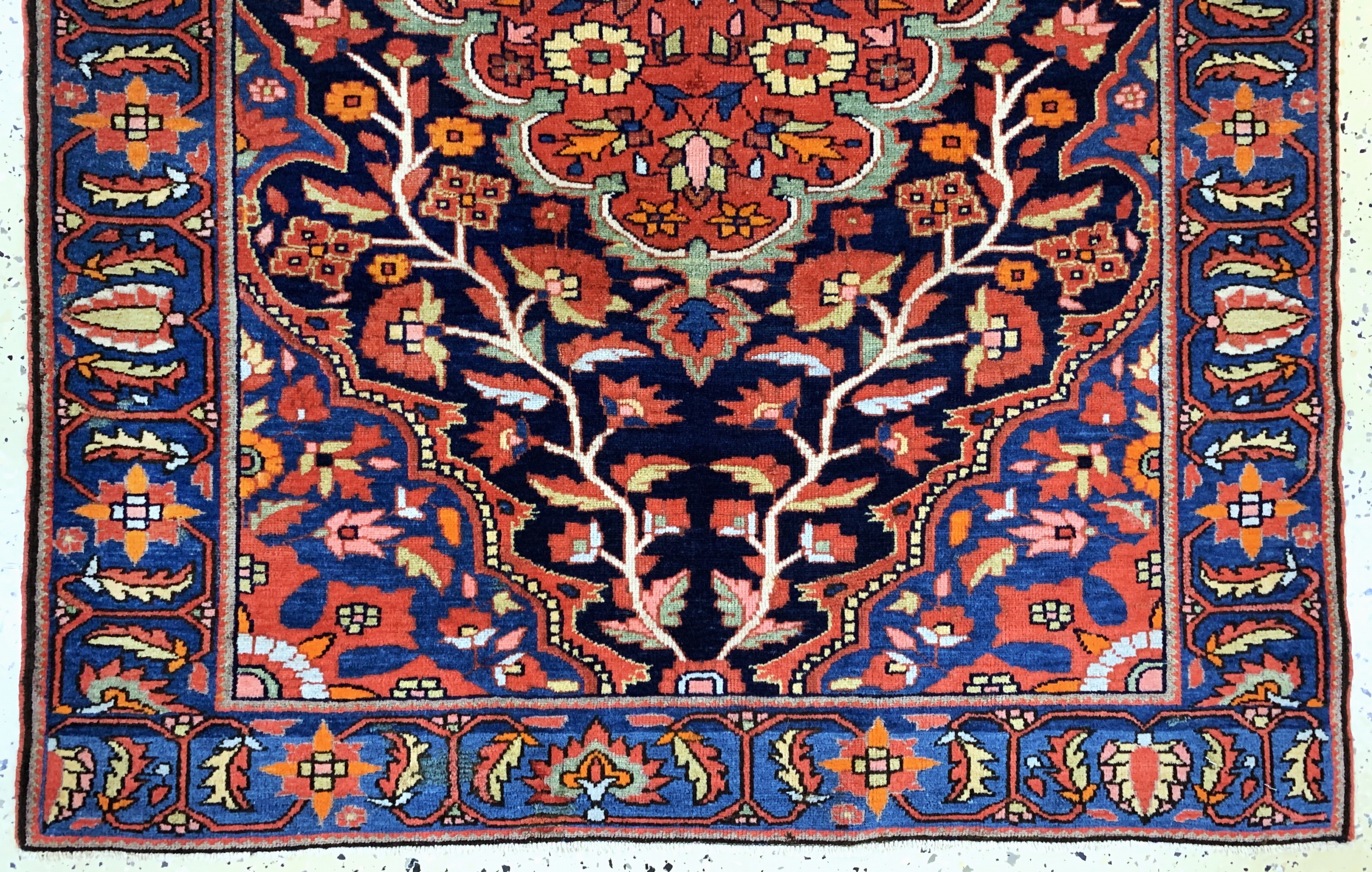 Detail c: "Misha"malayer fein antik, Persien, um 1900, Wolle auf Baumwolle, ca. 135 x 98 cm, EHZ:(gleichmäßig dünn)