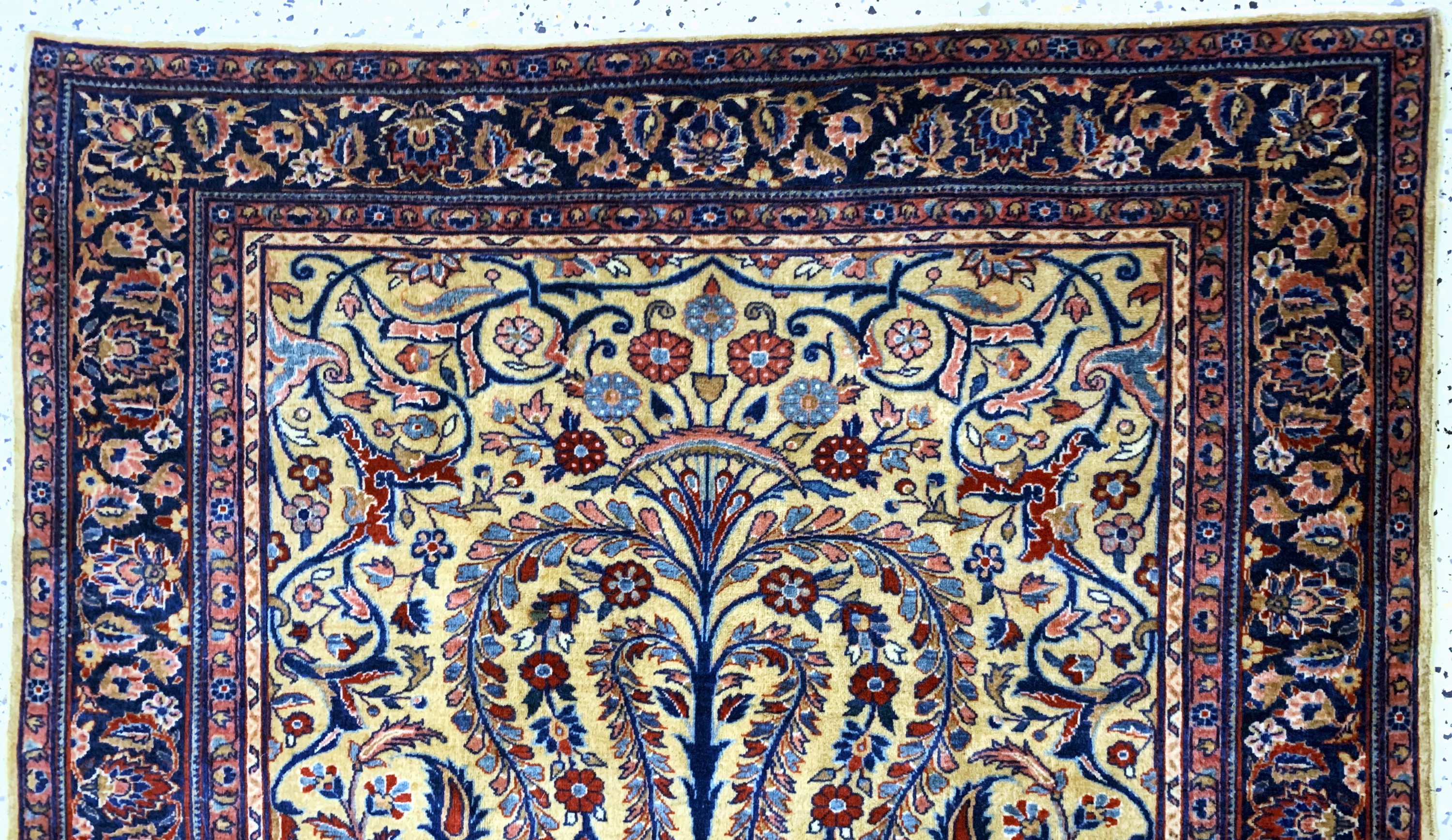 Detail a: "Manchester"Keschan antik, Persien, um 1900, Manchester-Korkwolle auf Baumwolle, ca. 145 x 105 cm, EHZ: 2(kleiner ...