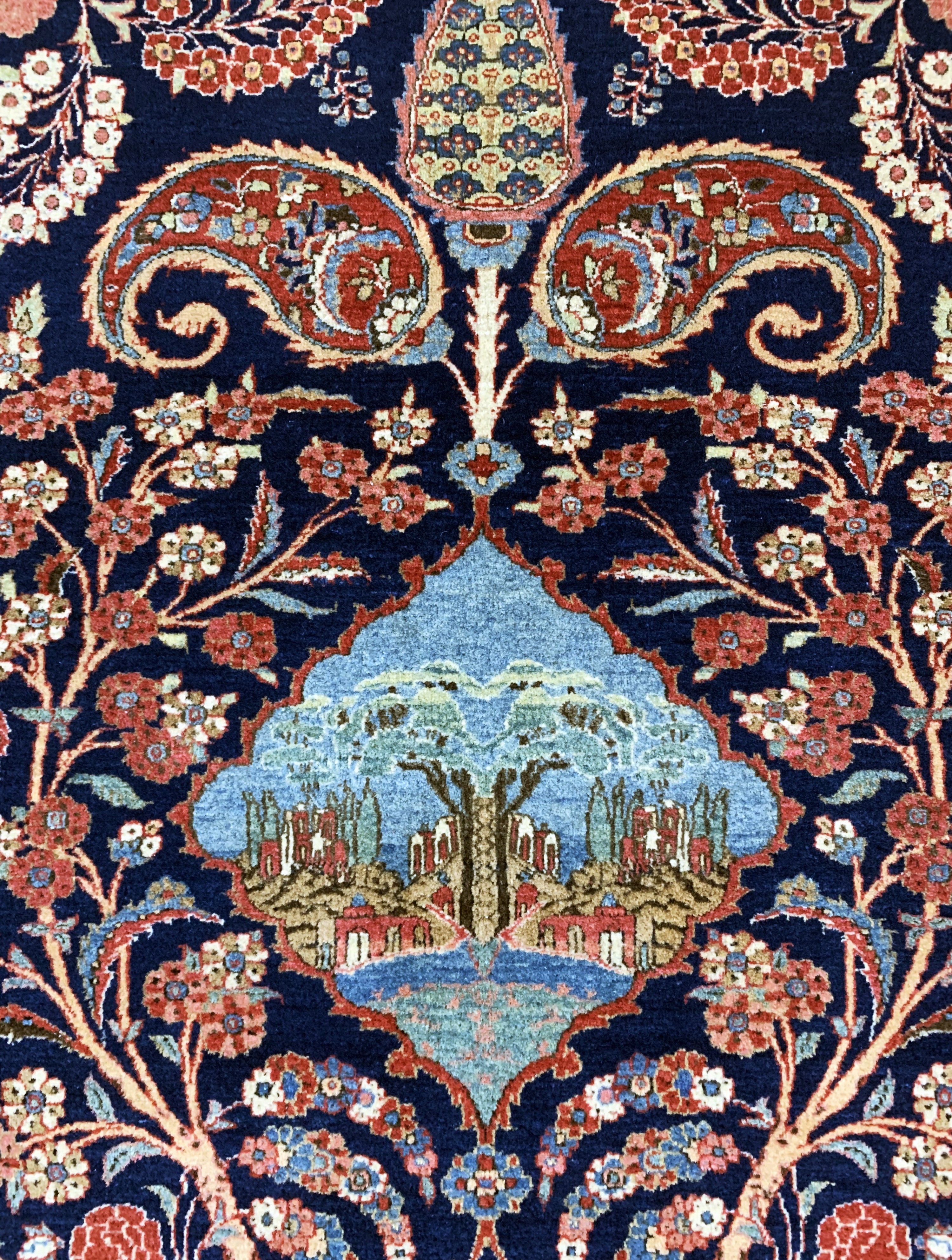 Detail c: Keschan Kork fein antik, Persien, um 1900, Korkwolle auf Baumwolle, ca. 200 x 136 cm, EHZ: 2, (fachkundig gerinigt)