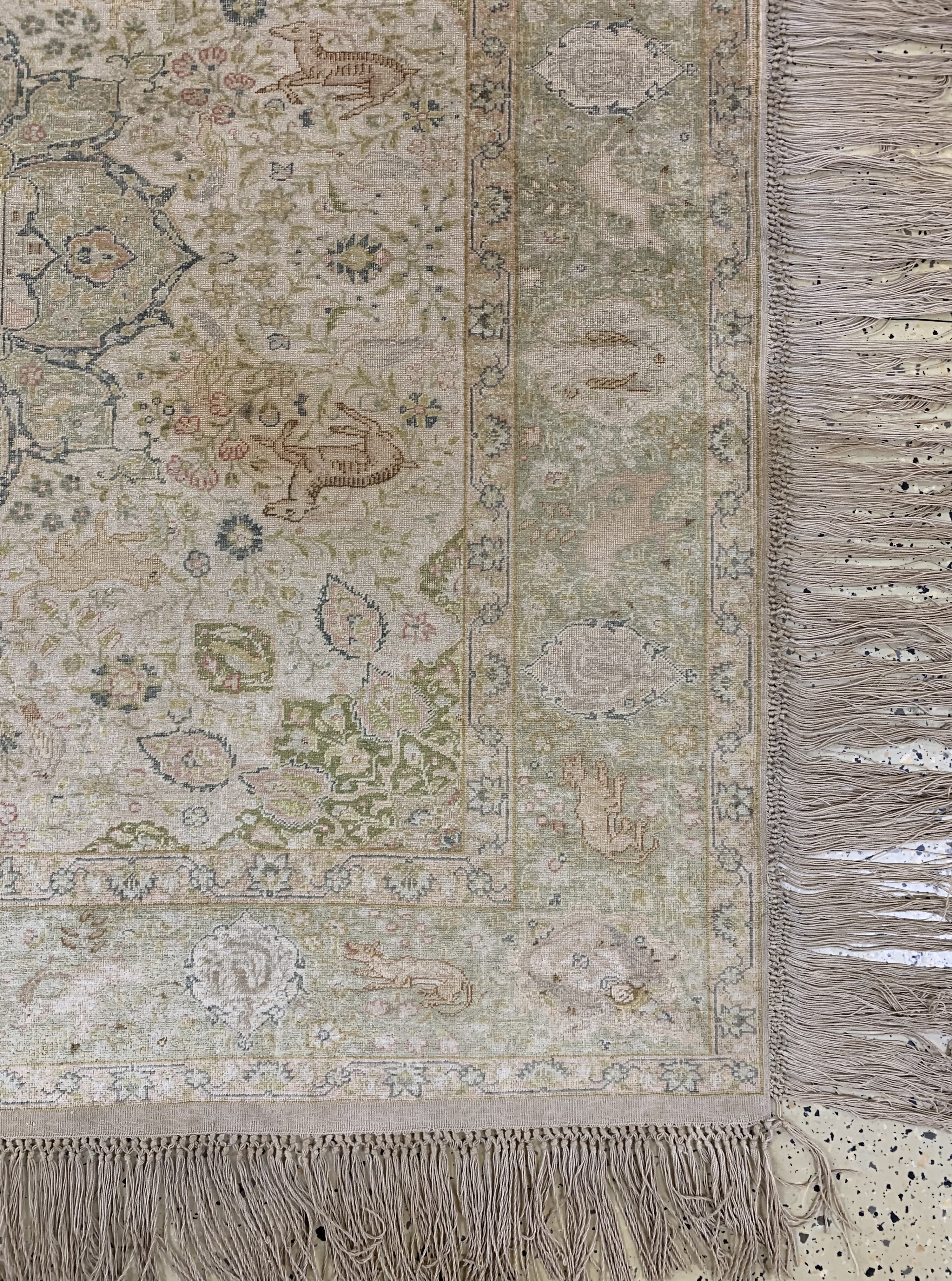 Detail a: Antiker Panderma Flosch, Türkei, um 1900, merzerisierte Baumwolle, ca. 150 x 150 cm, EHZ: 2