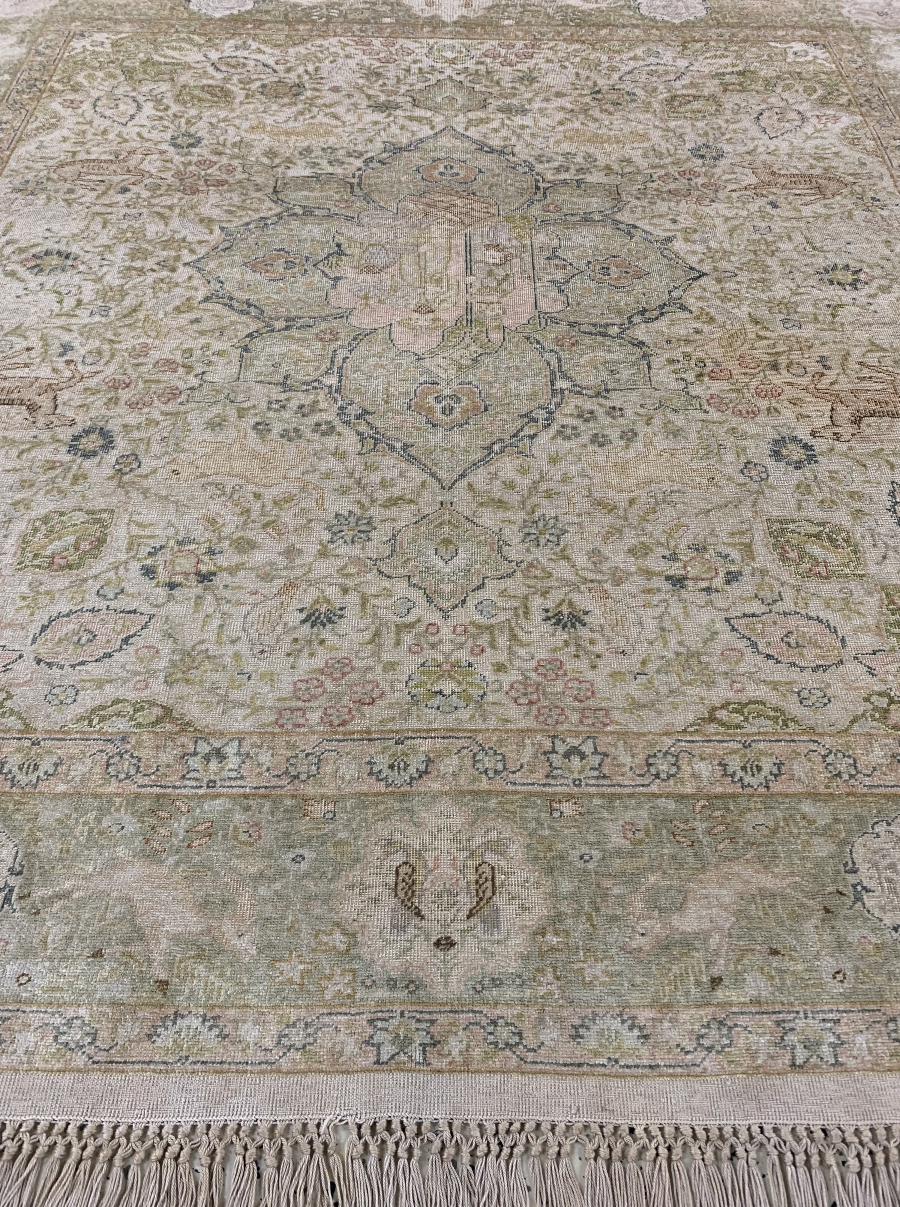 Detail f: Antiker Panderma Flosch, Türkei, um 1900, merzerisierte Baumwolle, ca. 150 x 150 cm, EHZ: 2
