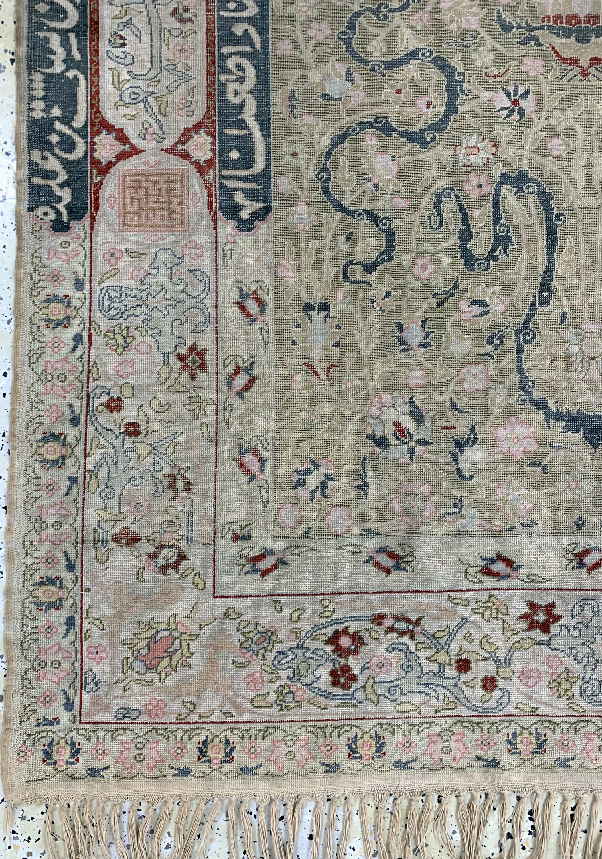 Detail b: Antiker Panderma, Türkei, um 1900, merzerisierte Baumwolle, ca. 195 x 142 cm, EHZ: 2