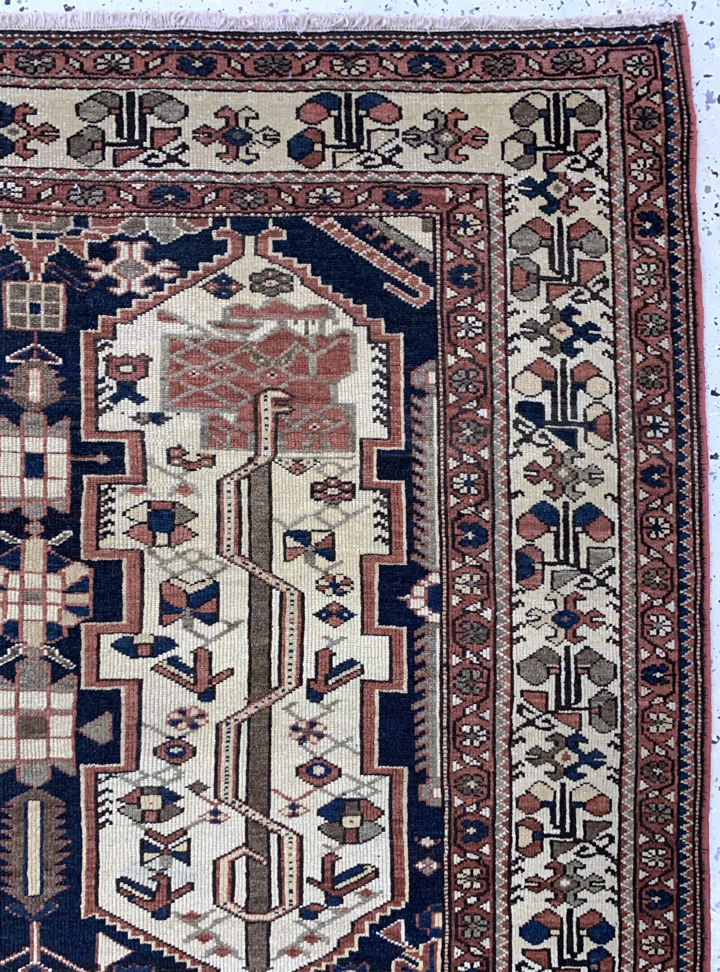 Detail d: Bachtiar"Baum-Teppich", Persien, um 1920-1930, Wolle auf Baumwolle, ca. 195 x 142 cm, EHZ: 2, (fachkundig restauriert & gereinigt)