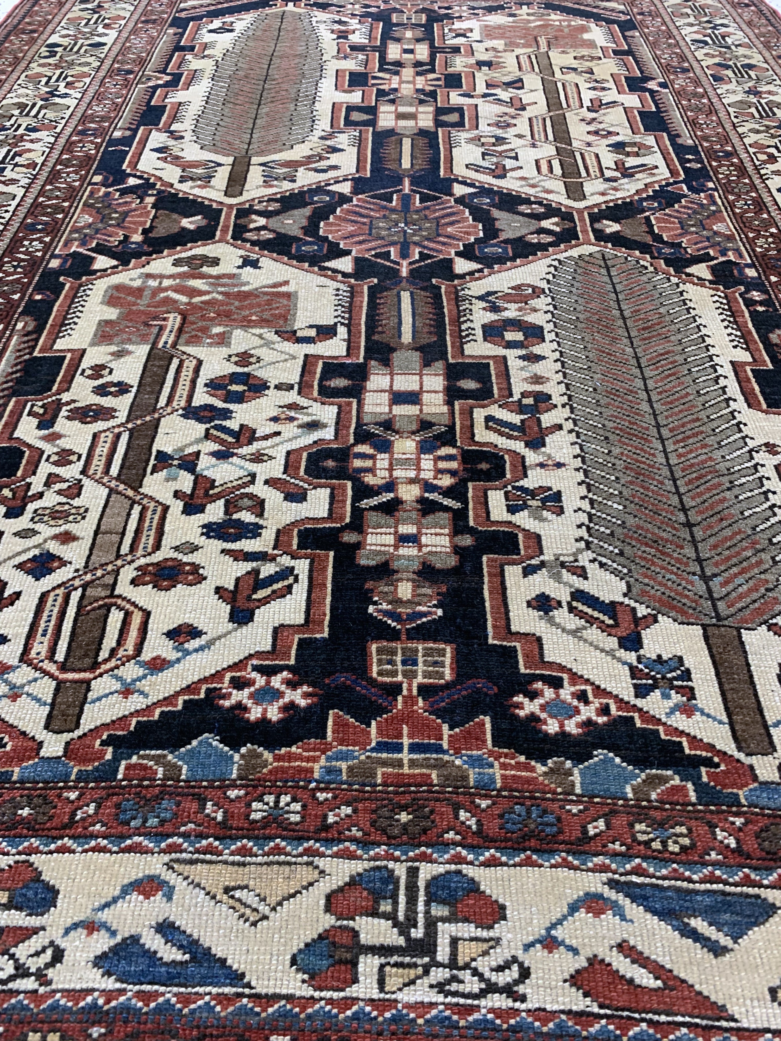 Detail e: Bachtiar"Baum-Teppich", Persien, um 1920-1930, Wolle auf Baumwolle, ca. 195 x 142 cm, EHZ: 2, (fachkundig restauriert & gereinigt)