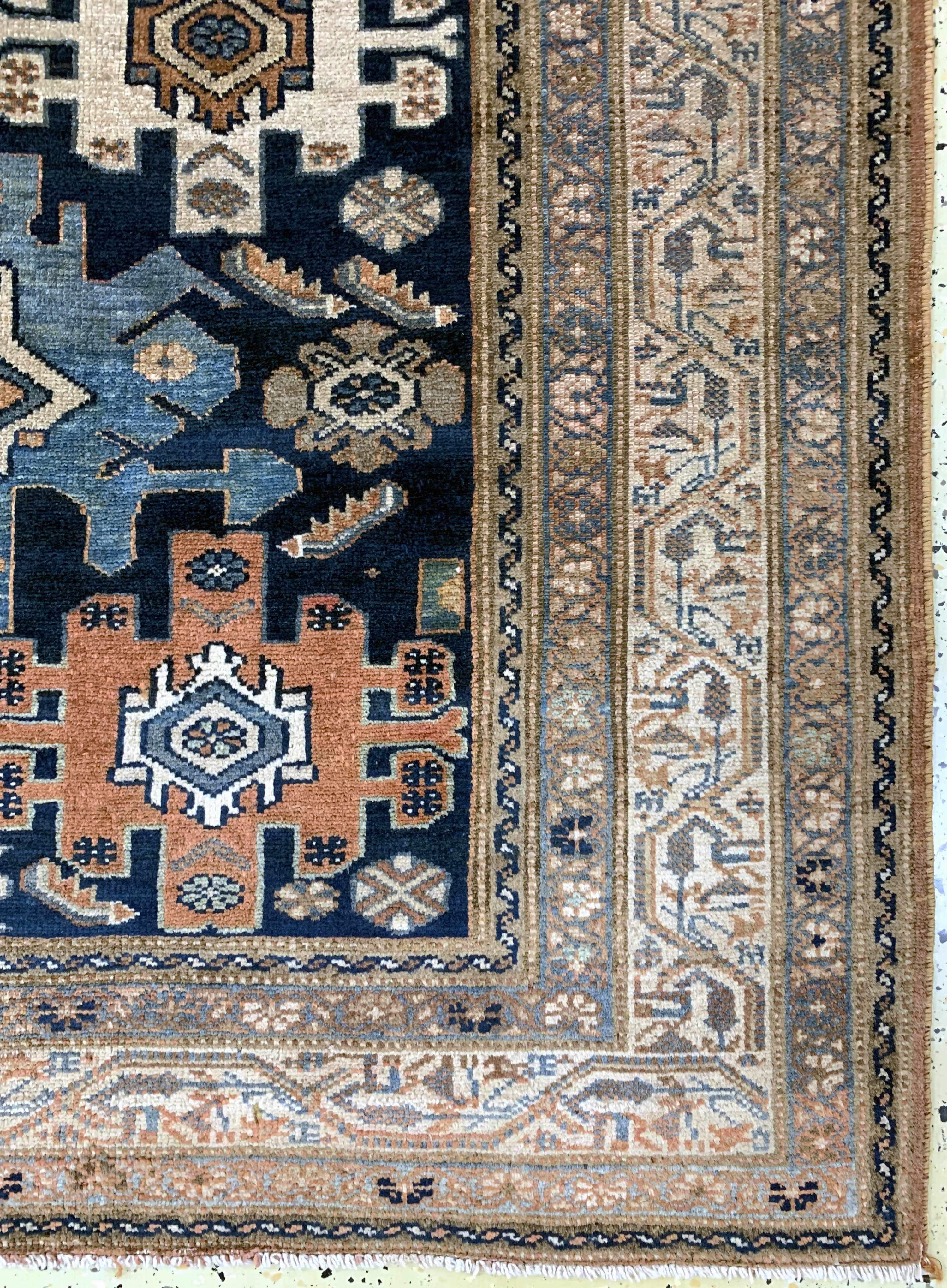 Detail a: Antiker Hamadan, Persien, um 1900, Wolle auf Baumwolle, ca. 200 x 138 cm, EHZ: 2, (fachkundig gereinigt)