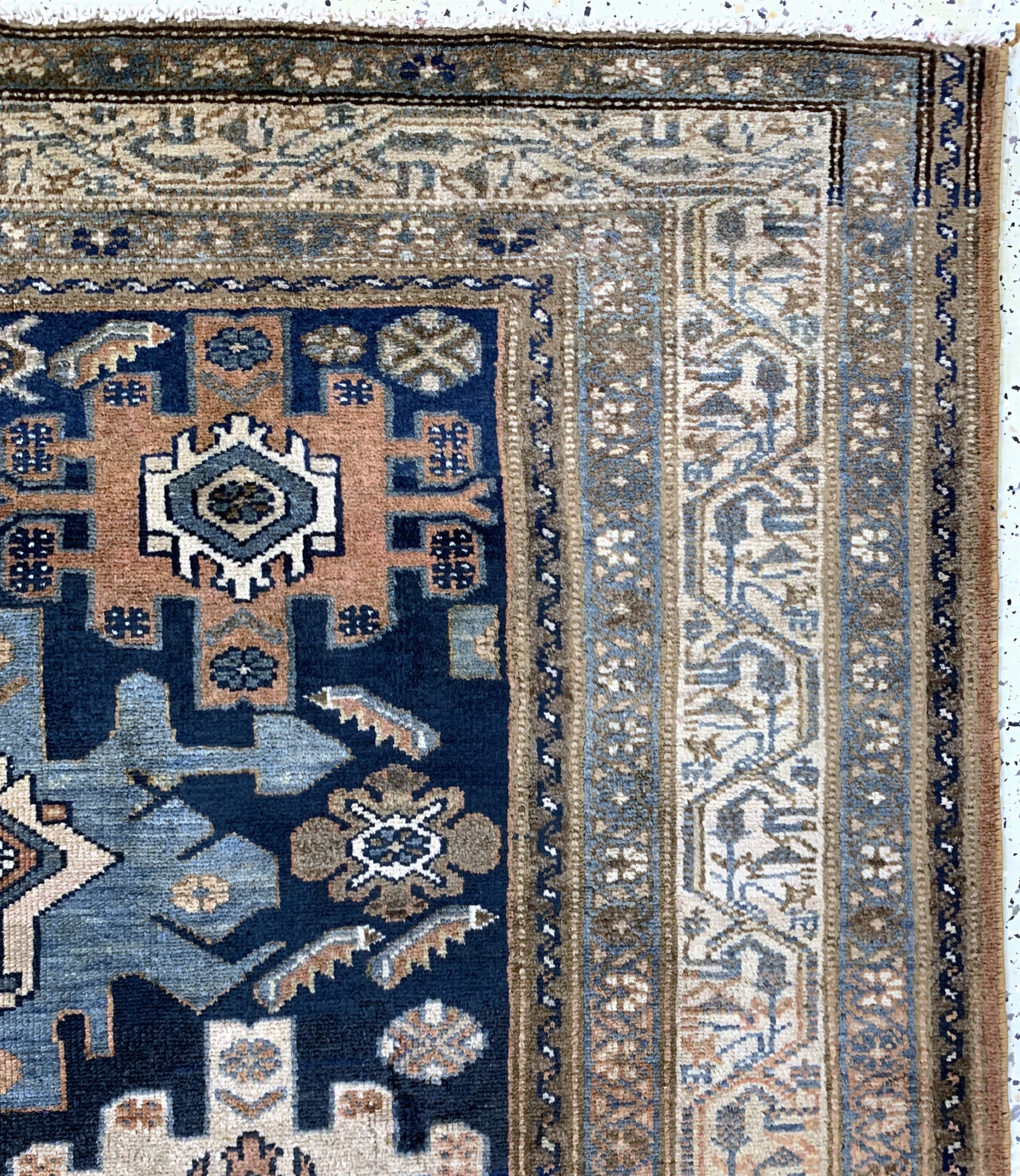 Detail e: Antiker Hamadan, Persien, um 1900, Wolle auf Baumwolle, ca. 200 x 138 cm, EHZ: 2, (fachkundig gereinigt)