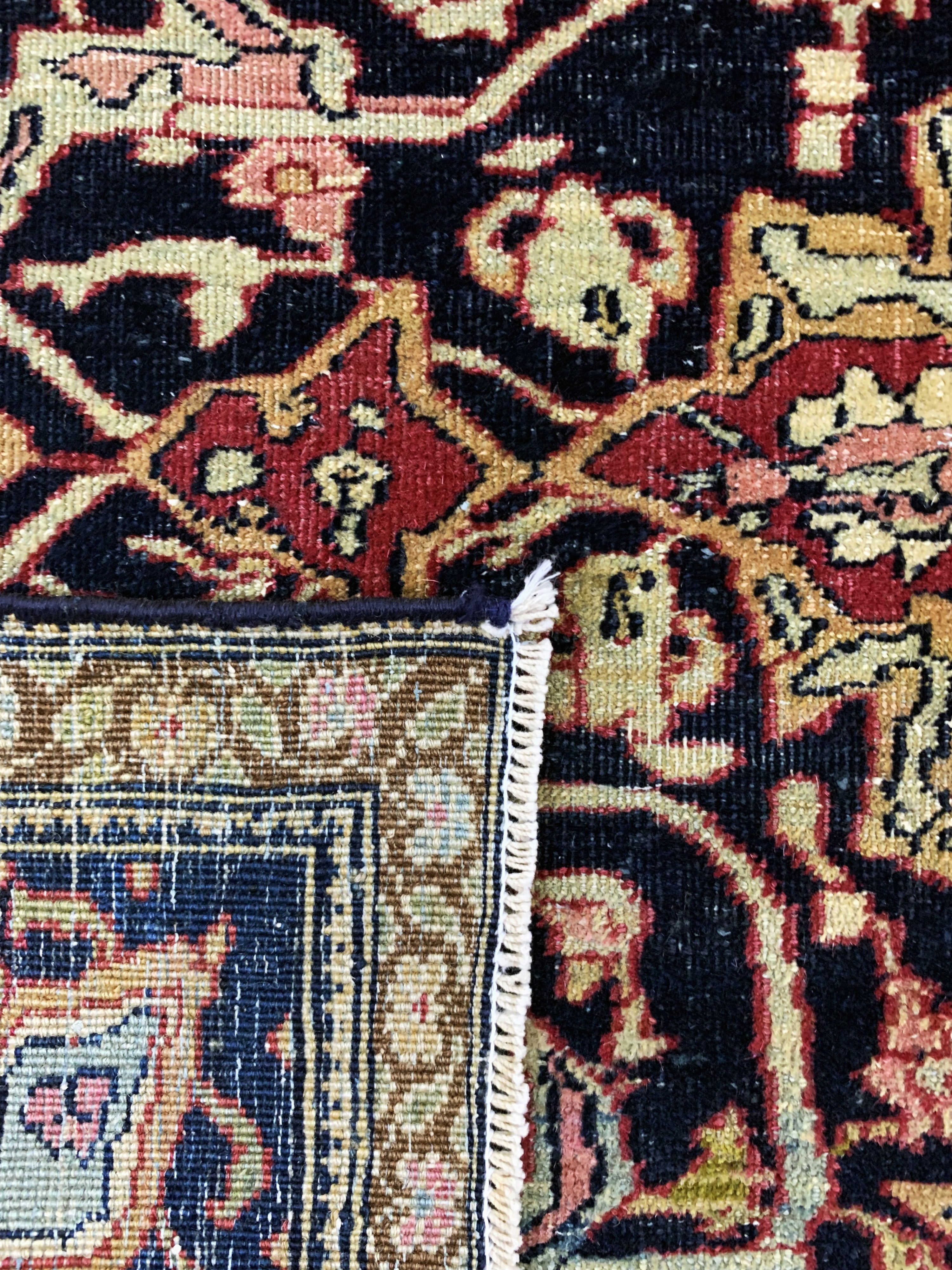 Detail f: Antiker Teheran, Persien, um 1900, Wolle auf Baumwolle, ca. 194 x 132 cm, EHZ: 2-3, (gleichmäßig dünn)