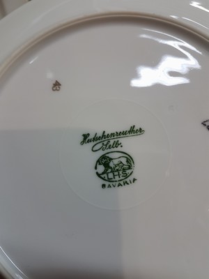 27008003h - Tafelservice/Speiseservice, Hutschenreuther, um 1920, Porzellan, Blumendekor, best. aus: ...