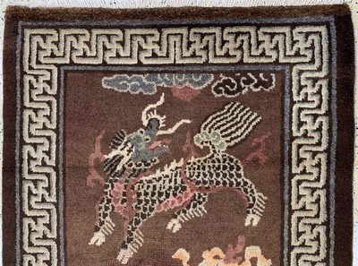 27008042a - ´Drachenteppich´antik, Tibet, um 1900, Wolle auf Baumwolle, ca. 162 x 104 cm, EHZ: ...
