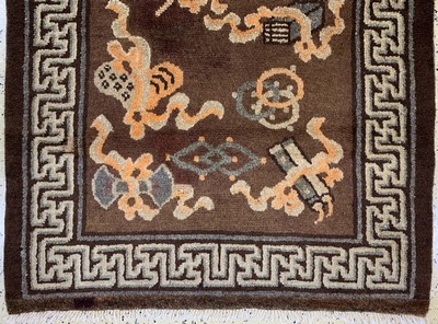 27008042b - ´Drachenteppich´antik, Tibet, um 1900, Wolle auf Baumwolle, ca. 162 x 104 cm, EHZ: ...