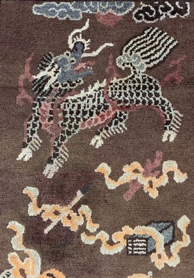 27008042c - ´Drachenteppich´antik, Tibet, um 1900, Wolle auf Baumwolle, ca. 162 x 104 cm, EHZ: ...