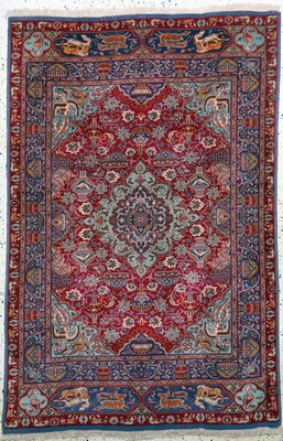 Image Mesched Kork fein, Persien, um 1960, Korkwolle auf Seide, ca. 190 x 125 cm, ...