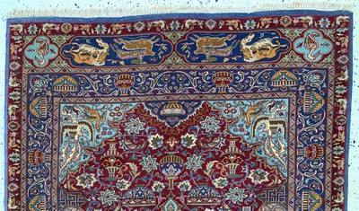 27008046a - Mesched Kork fein, Persien, um 1960, Korkwolle auf Seide, ca. 190 x 125 cm, ...