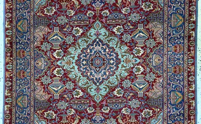 27008046b - Mesched Kork fein, Persien, um 1960, Korkwolle auf Seide, ca. 190 x 125 cm, ...