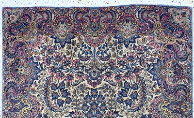 27008057a - Kerman´Lawar´antik fein, Persien, um 1900, Korkwolle auf Baumwolle, ca. 217 x 120 cm, ...