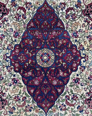 27008067c - Esfahan´Ahmad´antik, Persien, um 1900, Wolle auf Baumwolle, ca. 195 x 140 cm, EHZ: ...