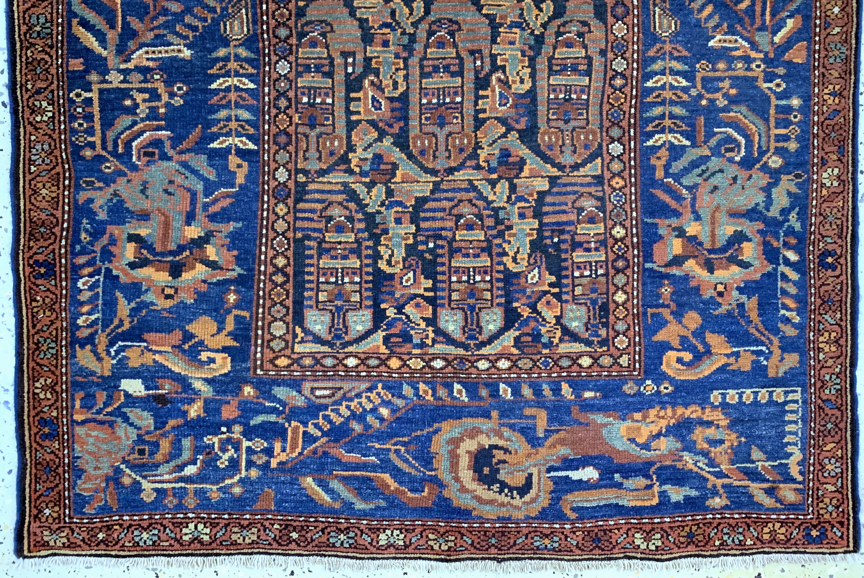 Detail b: Antiker Nahawand, Persien, um 1900, Wolle auf Baumwolle, ca. 168 x 112 cm, gereinigt, EHZ: 2, (gleichmäßig dünn)