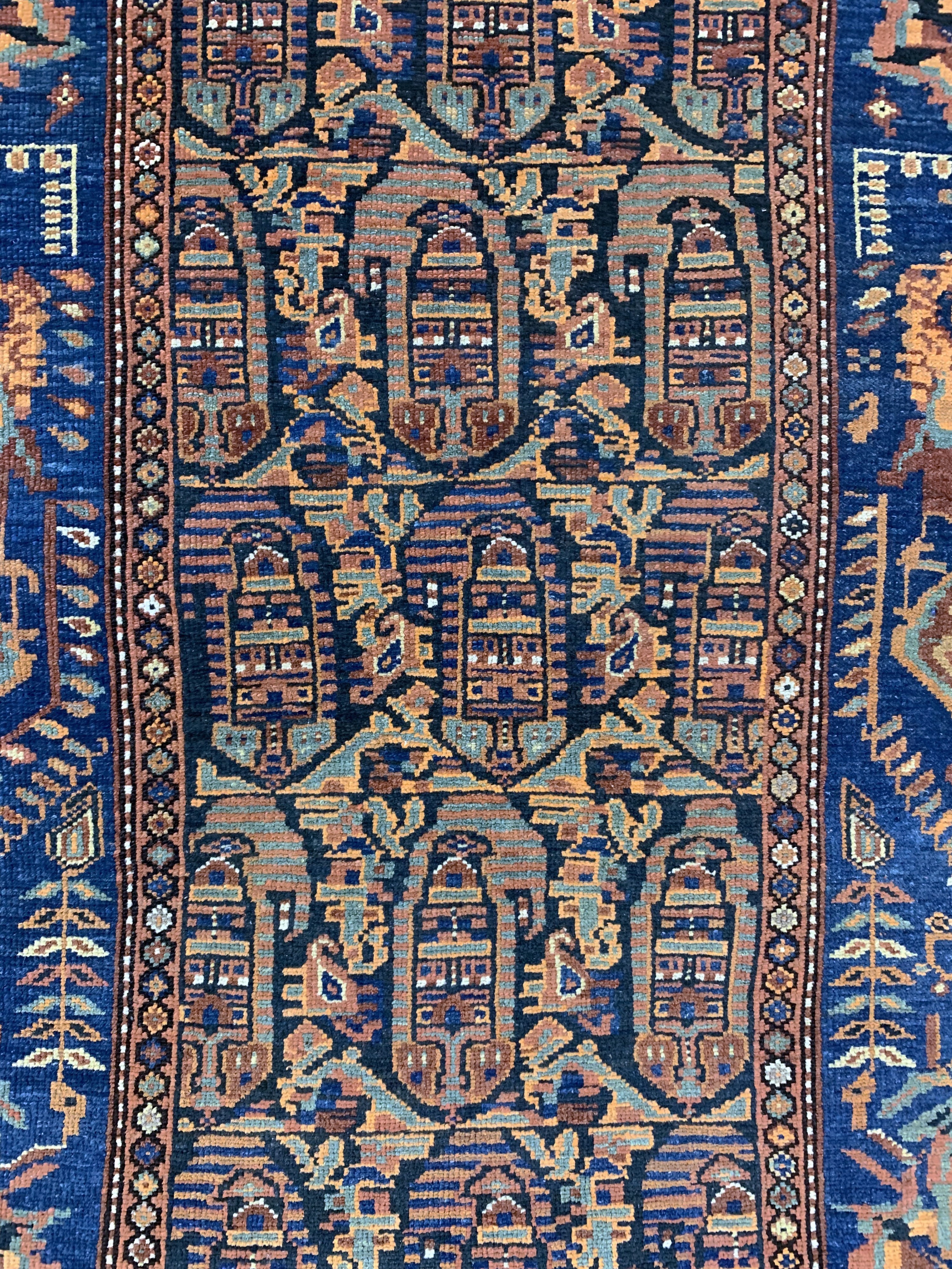 Detail c: Antiker Nahawand, Persien, um 1900, Wolle auf Baumwolle, ca. 168 x 112 cm, gereinigt, EHZ: 2, (gleichmäßig dünn)