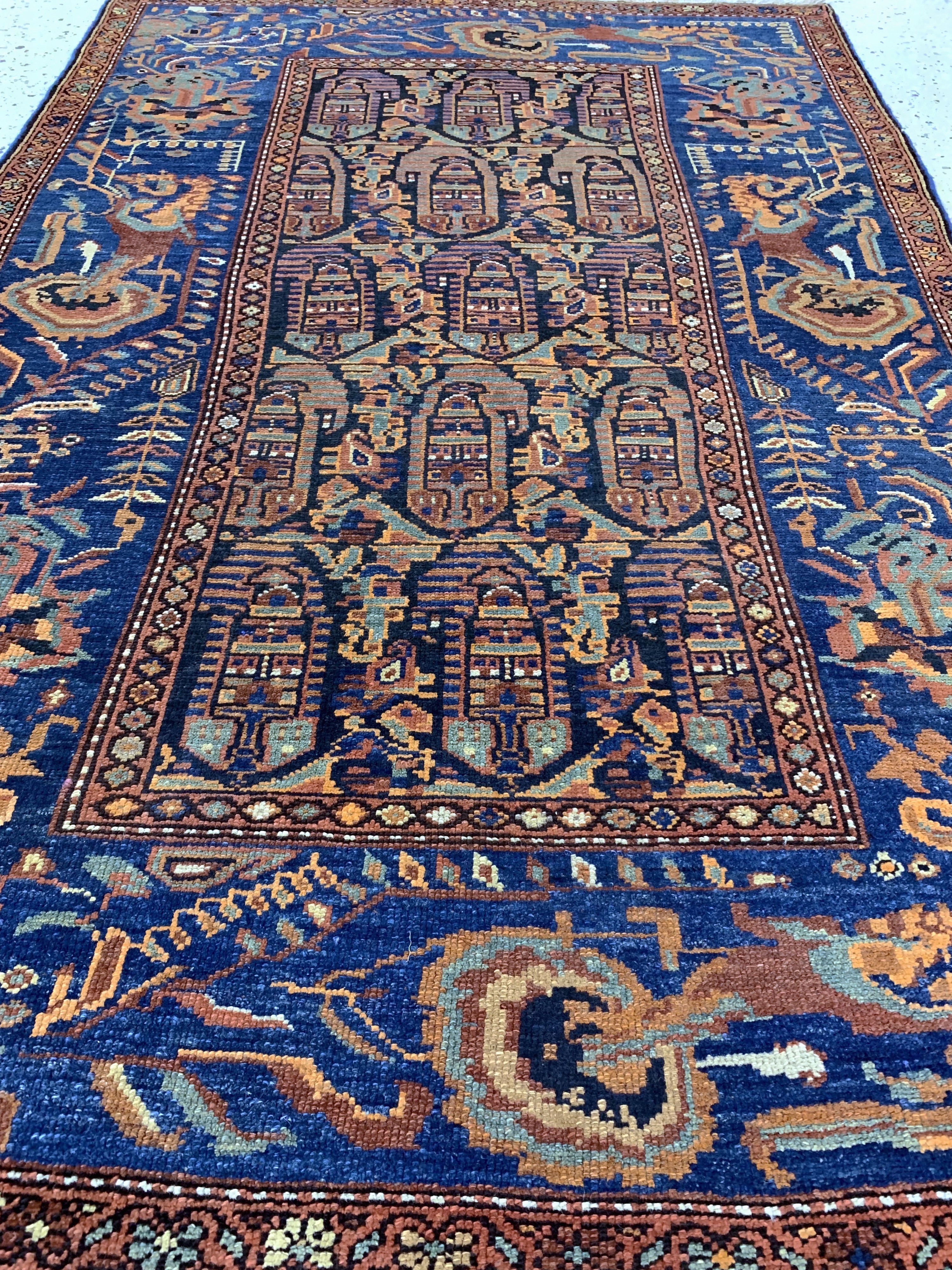 Detail d: Antiker Nahawand, Persien, um 1900, Wolle auf Baumwolle, ca. 168 x 112 cm, gereinigt, EHZ: 2, (gleichmäßig dünn)