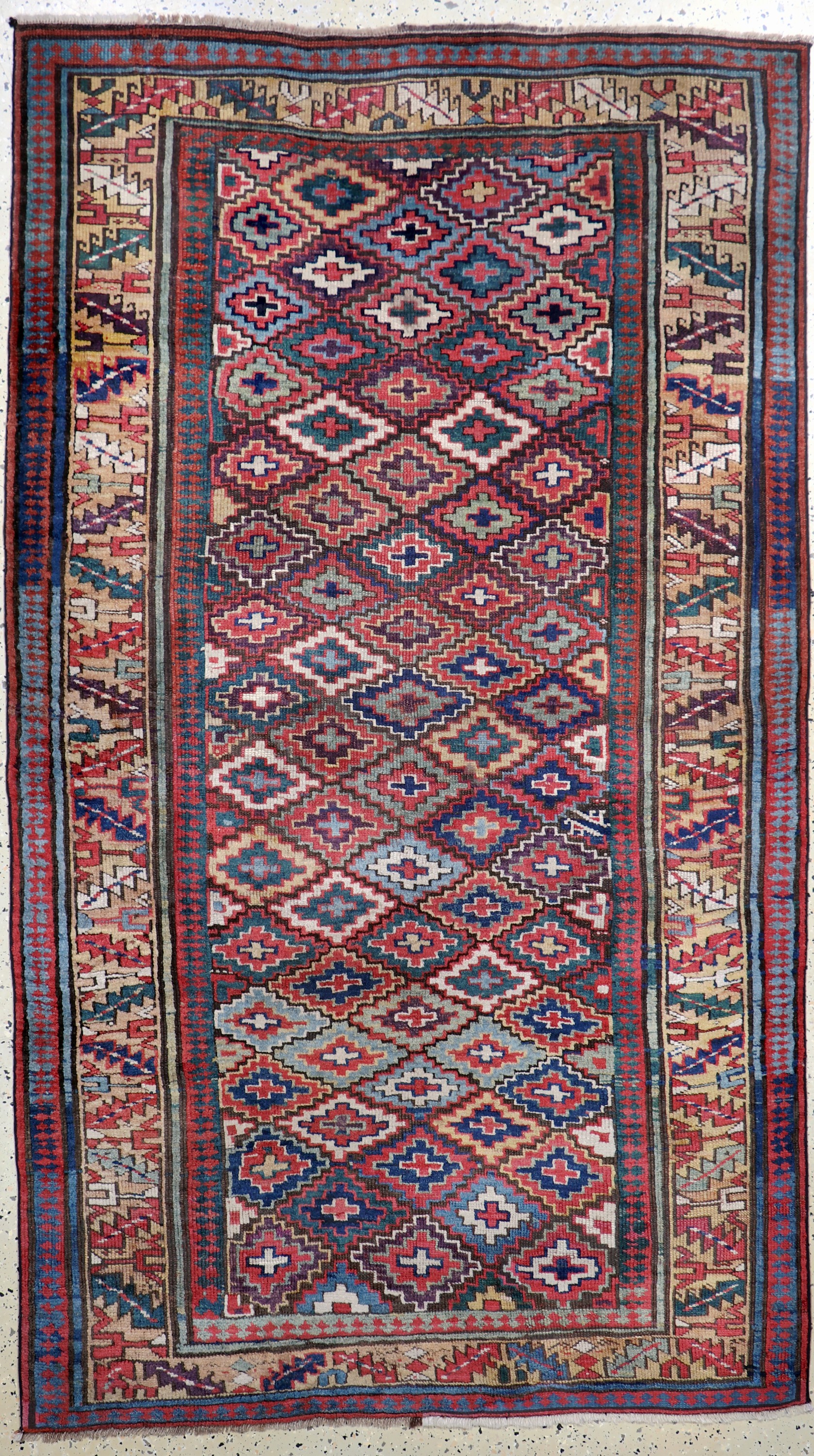 Image 27008308 - Antiker´Saujbulagh´Persien, Kurdischer Stammesteppich, 19.Jhd, Wolle auf Wolle, ca. 225 ...