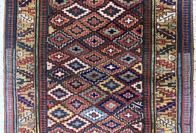 27008308b - Antiker´Saujbulagh´Persien, Kurdischer Stammesteppich, 19.Jhd, Wolle auf Wolle, ca. 225 ...