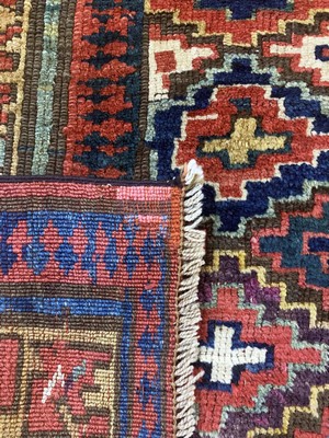 27008308f - Antiker´Saujbulagh´Persien, Kurdischer Stammesteppich, 19.Jhd, Wolle auf Wolle, ca. 225 ...