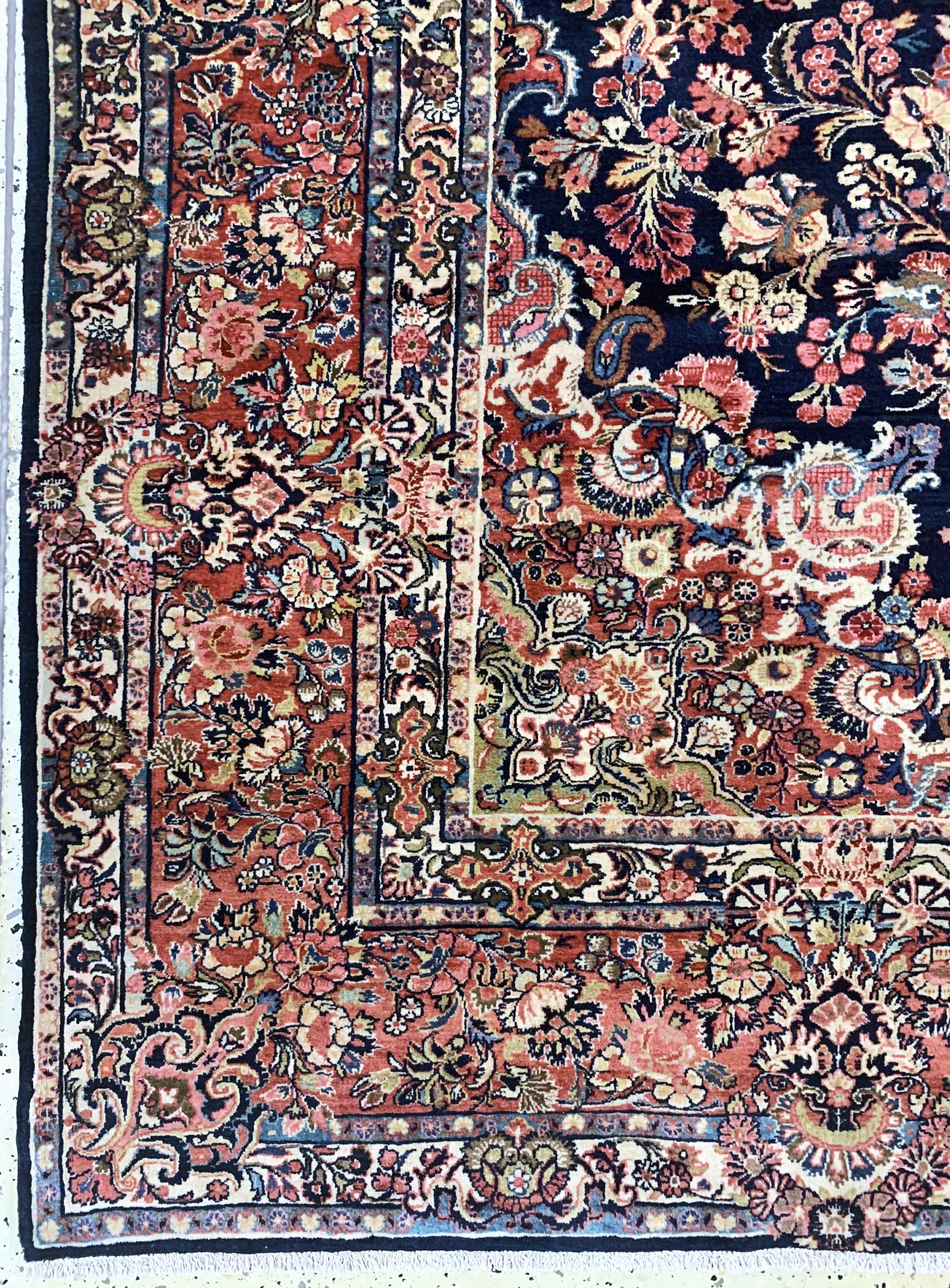 Detail c: Us Re-Import Sarogh, Persien, um 1930-1940,Korkwolle auf Baumwolle, ca. 356 x 276 cm, (nahezu neuwertig), fachkundig gereinigt