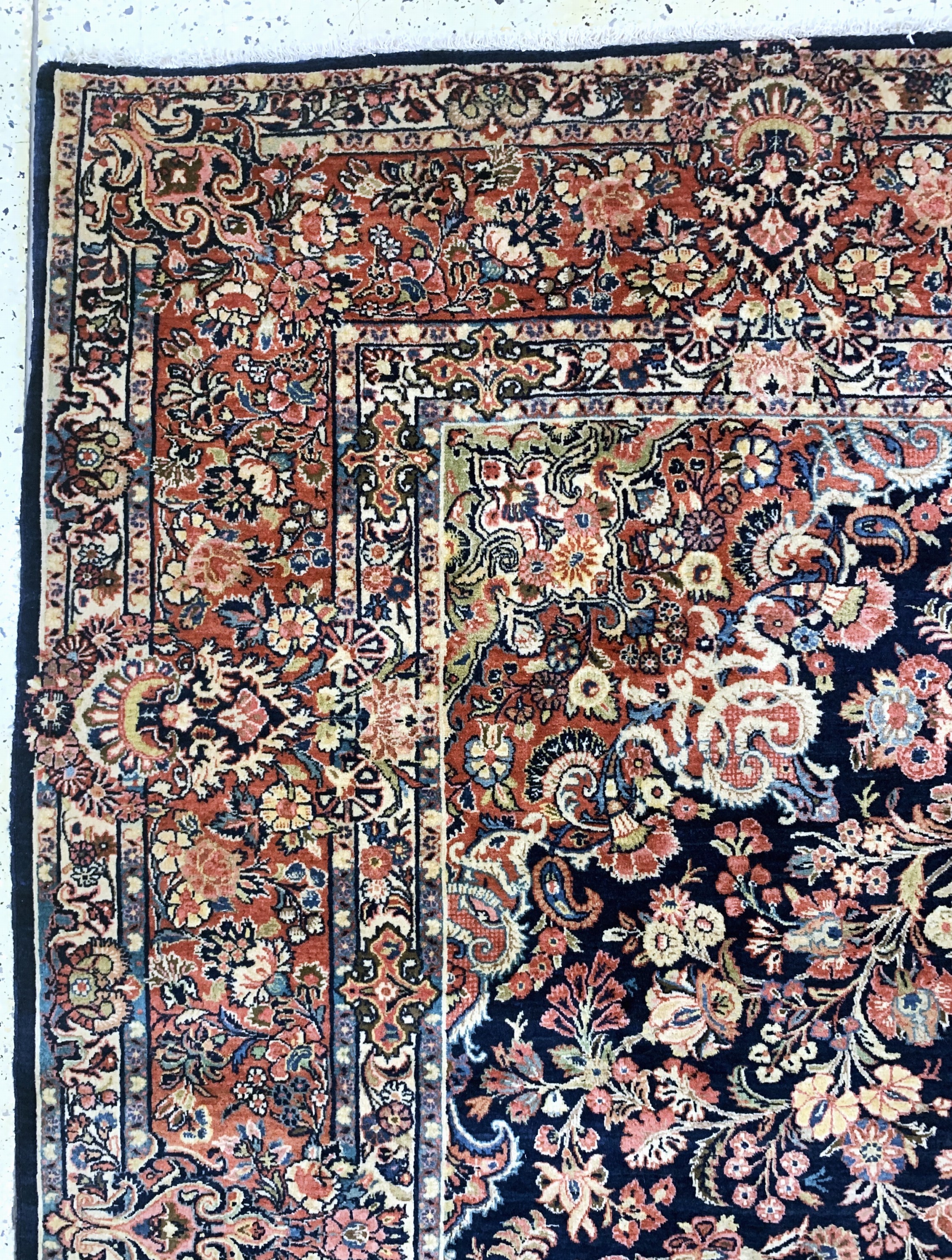 Detail g: Us Re-Import Sarogh, Persien, um 1930-1940,Korkwolle auf Baumwolle, ca. 356 x 276 cm, (nahezu neuwertig), fachkundig gereinigt