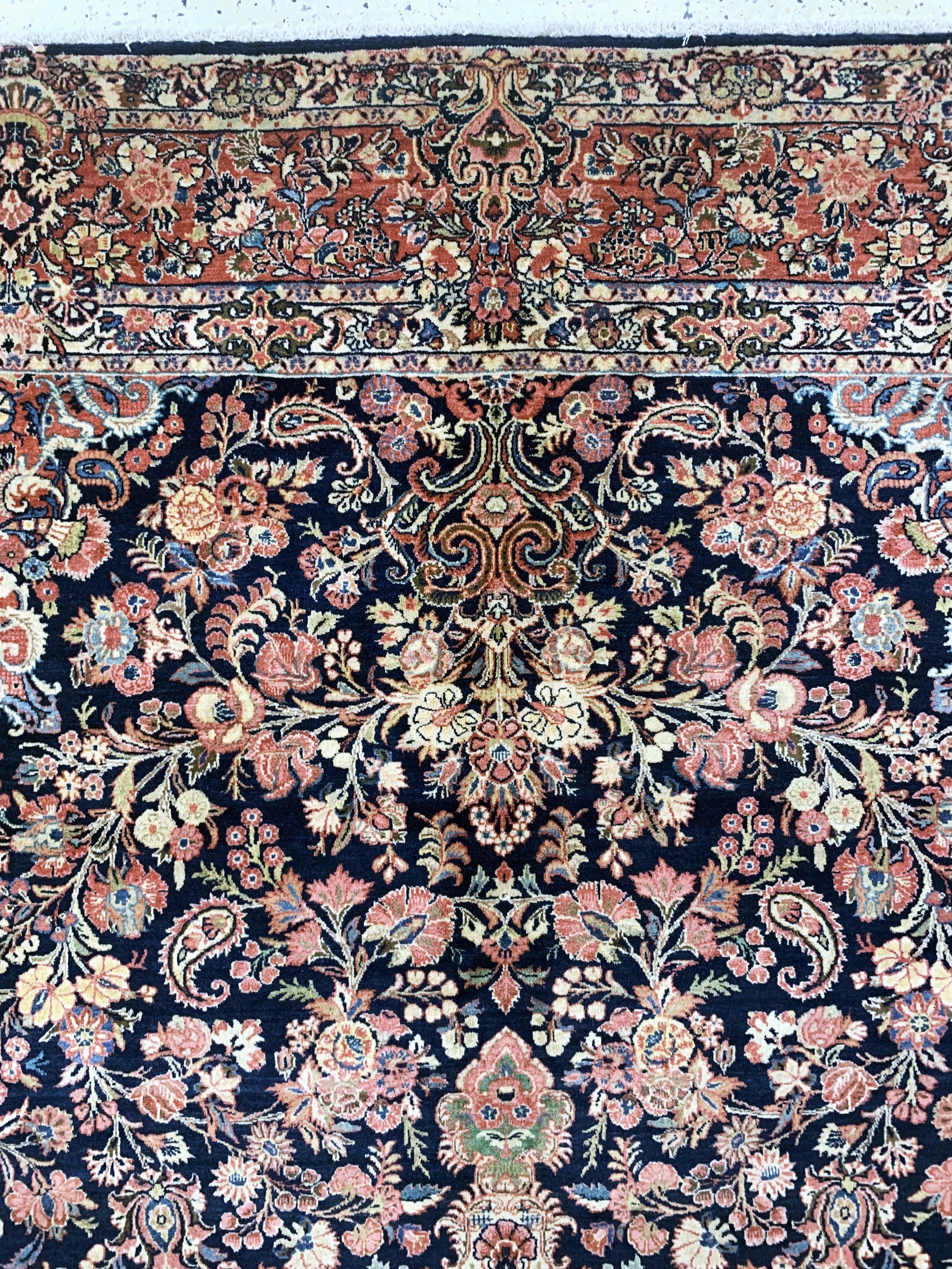 Detail h: Us Re-Import Sarogh, Persien, um 1930-1940,Korkwolle auf Baumwolle, ca. 356 x 276 cm, (nahezu neuwertig), fachkundig gereinigt