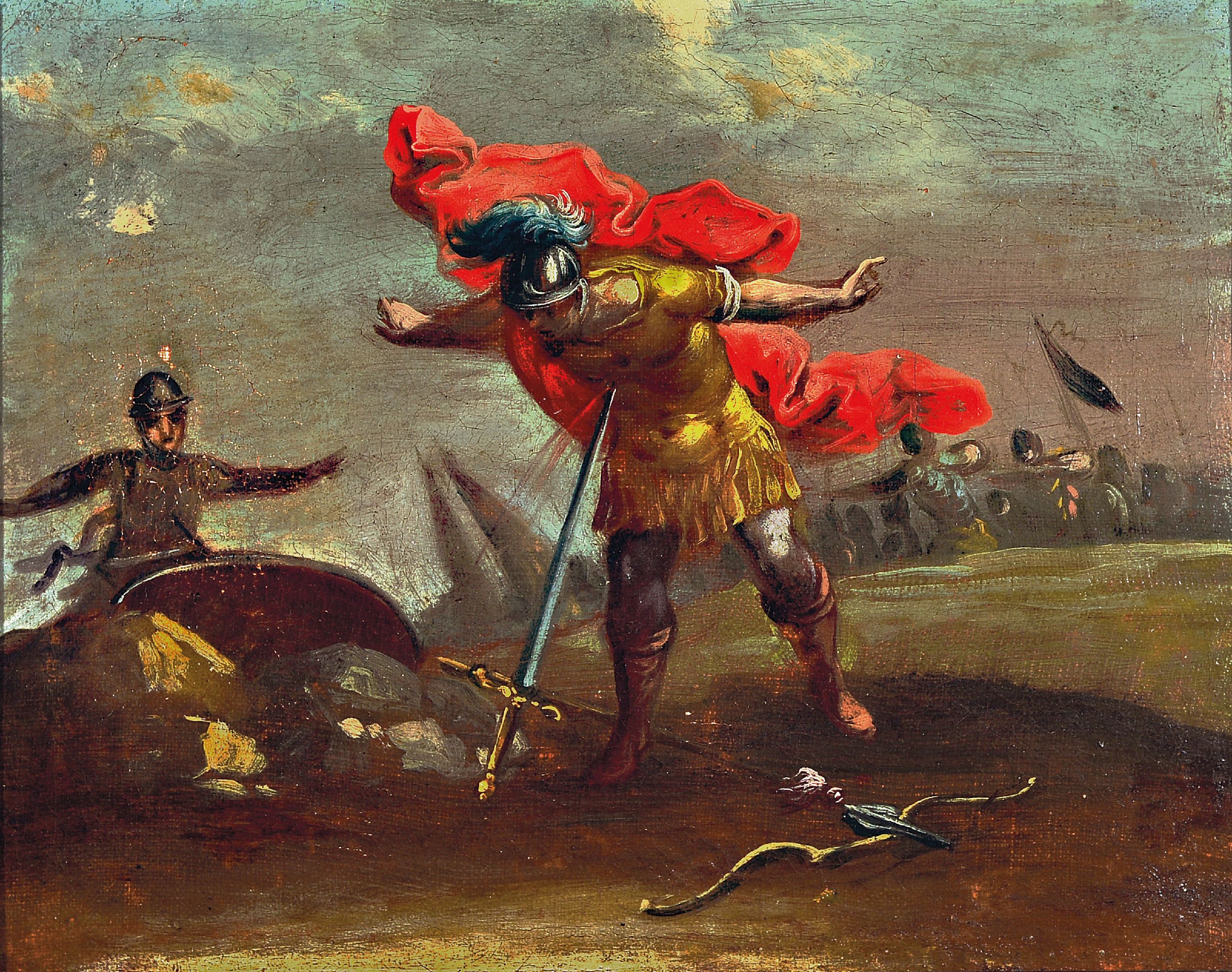 Image 27008567 - Unbekannter Künstler des 19. Jh., römischer Feldherr stürzt sich in sein Schwert, ...