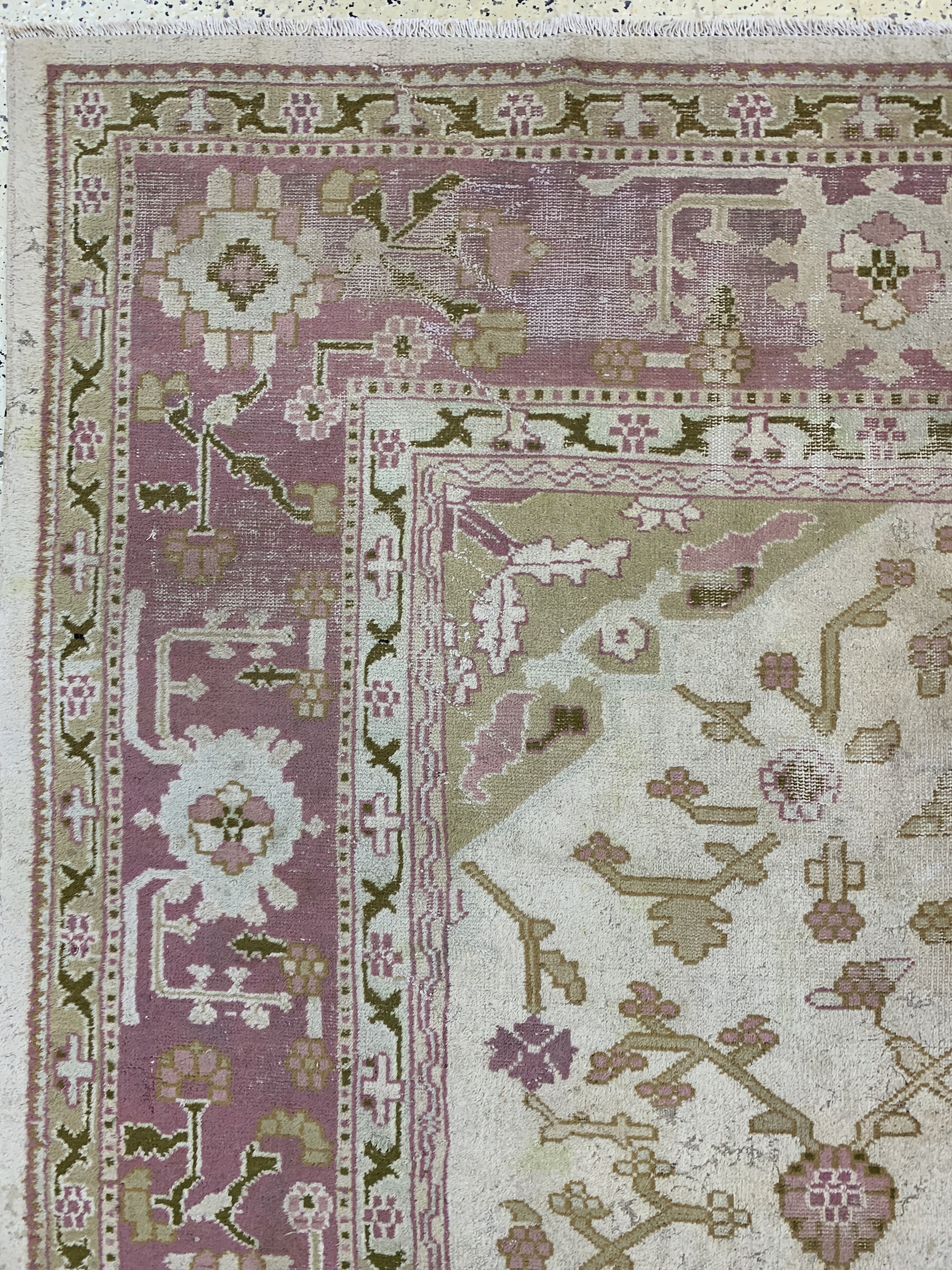 Detail g: Antiker Uschak, Türkei, um 1900, Wolle auf Wolle, ca. 437 x 370 cm, EHZ: 4