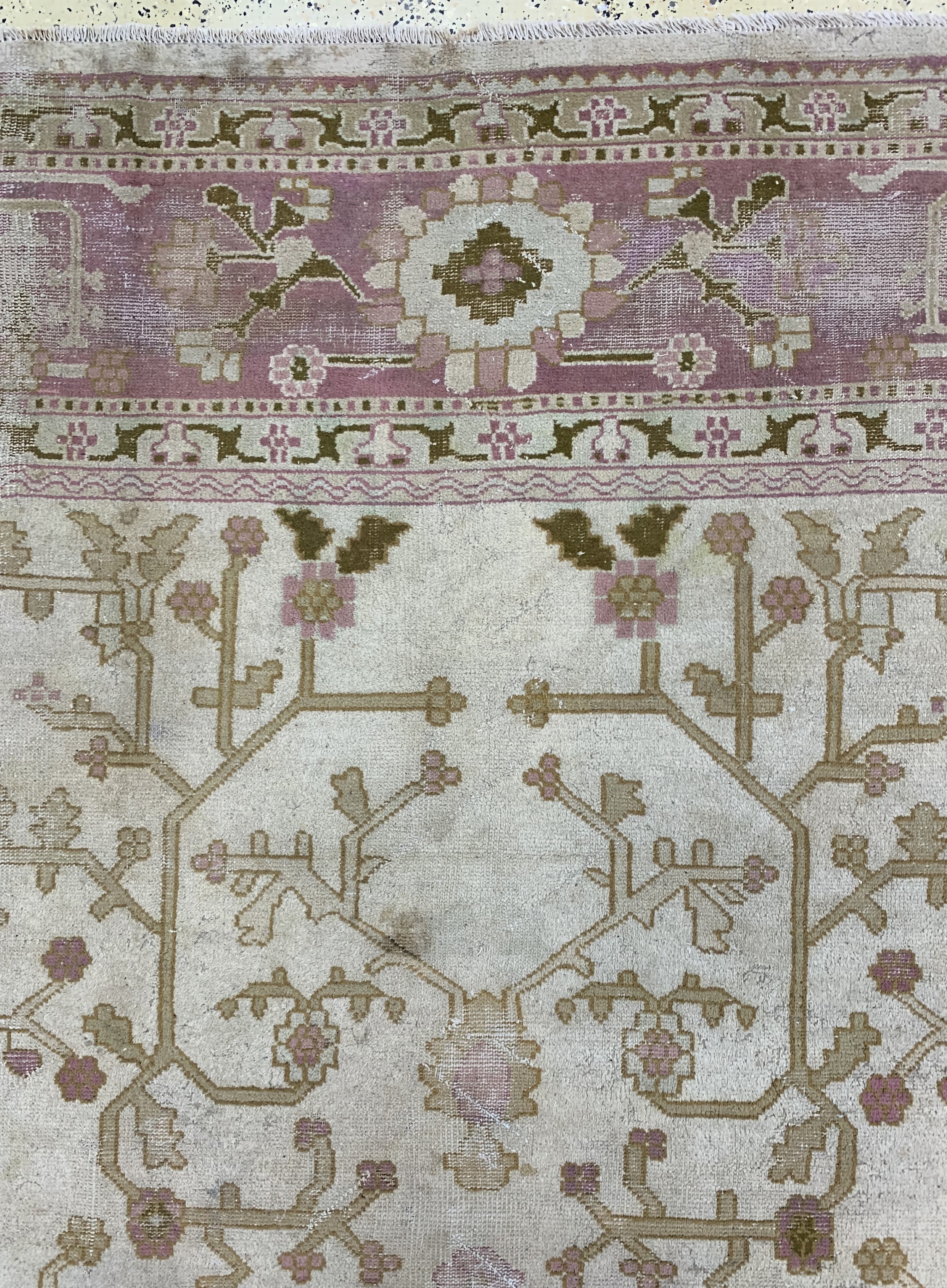 Detail h: Antiker Uschak, Türkei, um 1900, Wolle auf Wolle, ca. 437 x 370 cm, EHZ: 4