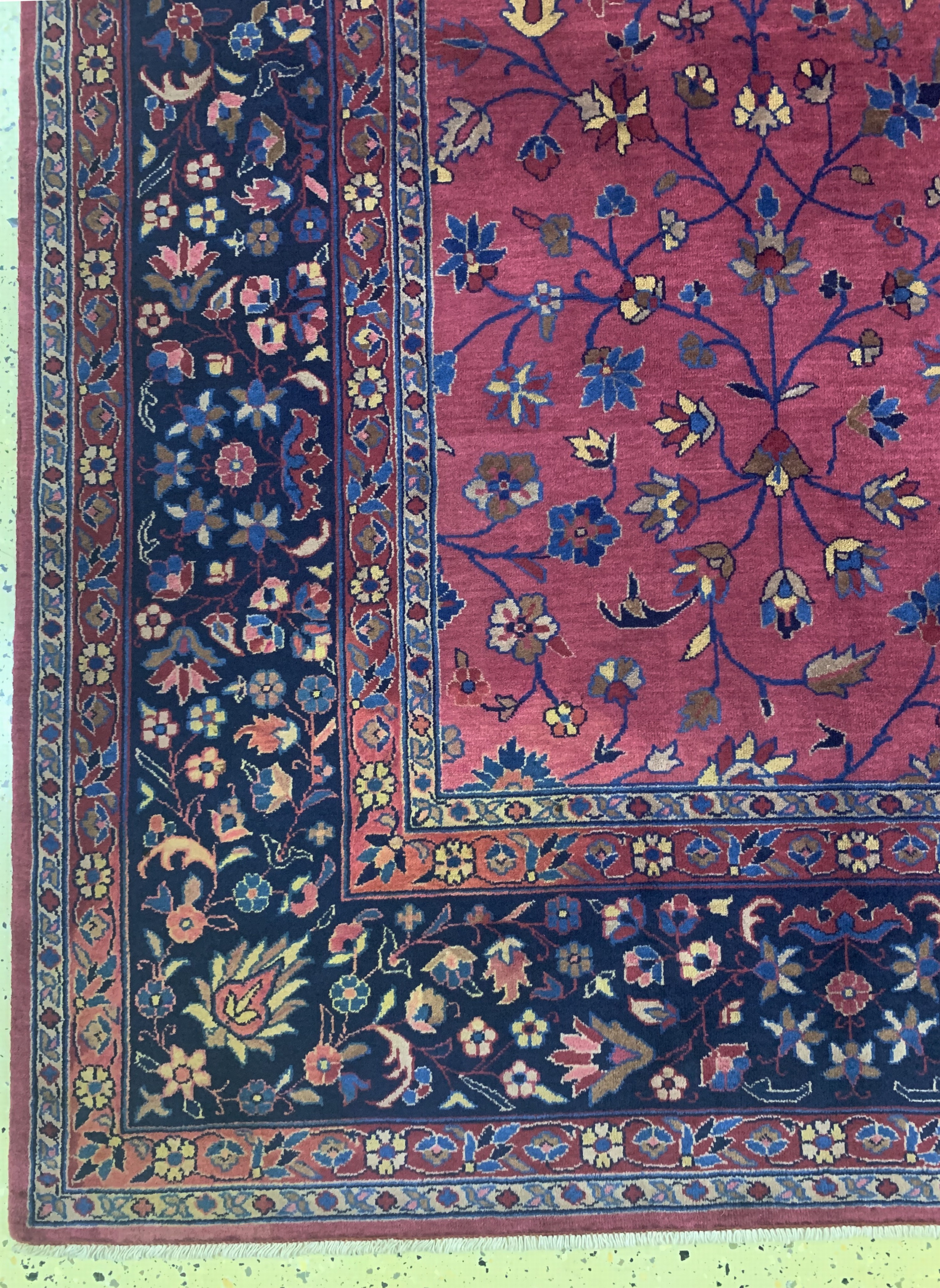 Detail c: Agra fein alt, Indien, um 1940-1950, Wolle auf Baumwolle, ca. 362 x 265 cm, EHZ: 2