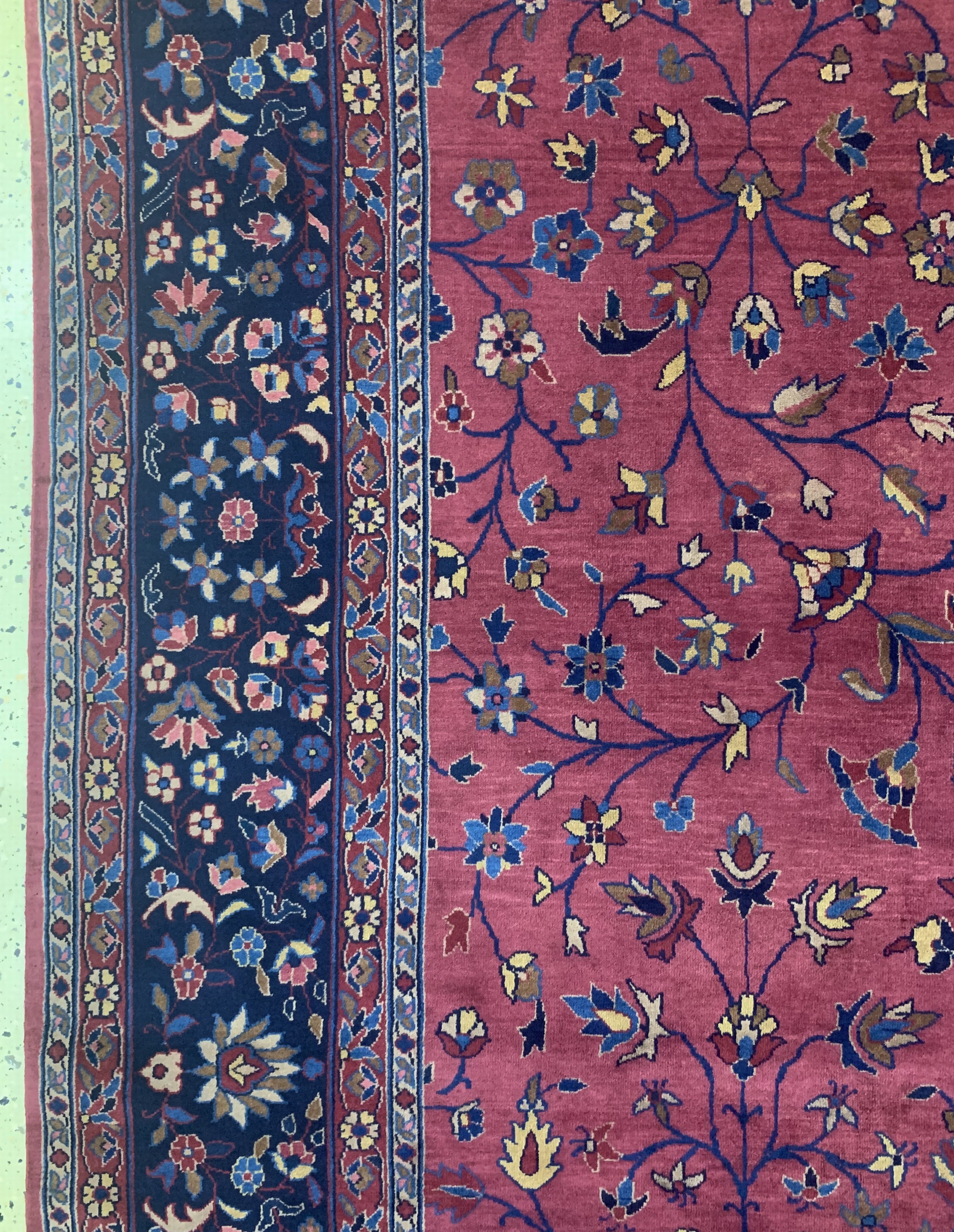 Detail d: Agra fein alt, Indien, um 1940-1950, Wolle auf Baumwolle, ca. 362 x 265 cm, EHZ: 2