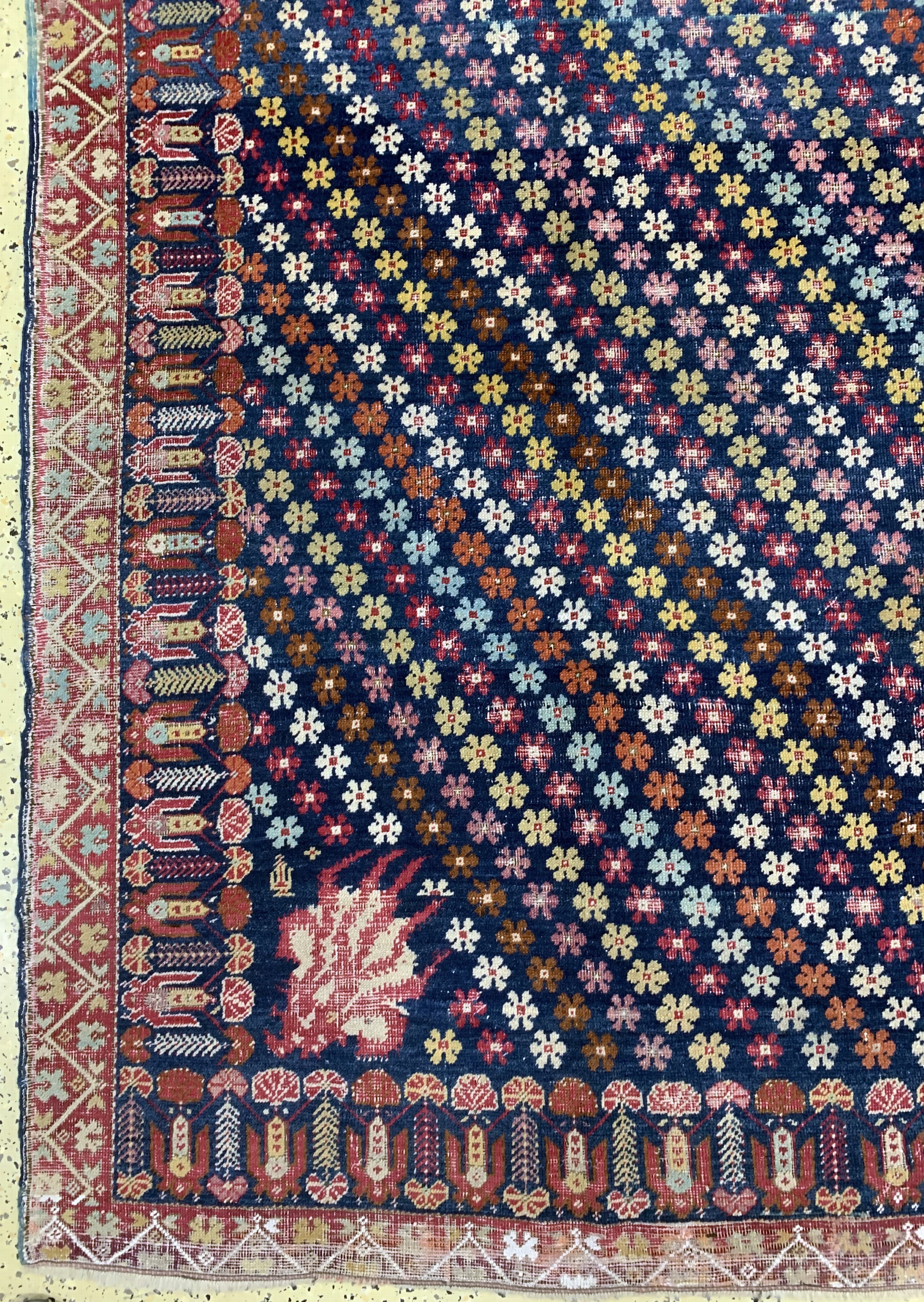 Detail b: Antiker Giordes"Kelley", Türkei, Anfang 19.Jhd, Wolle auf Wolle, ca. 663 x 205 cm: 3, (kleine restaurierungen)