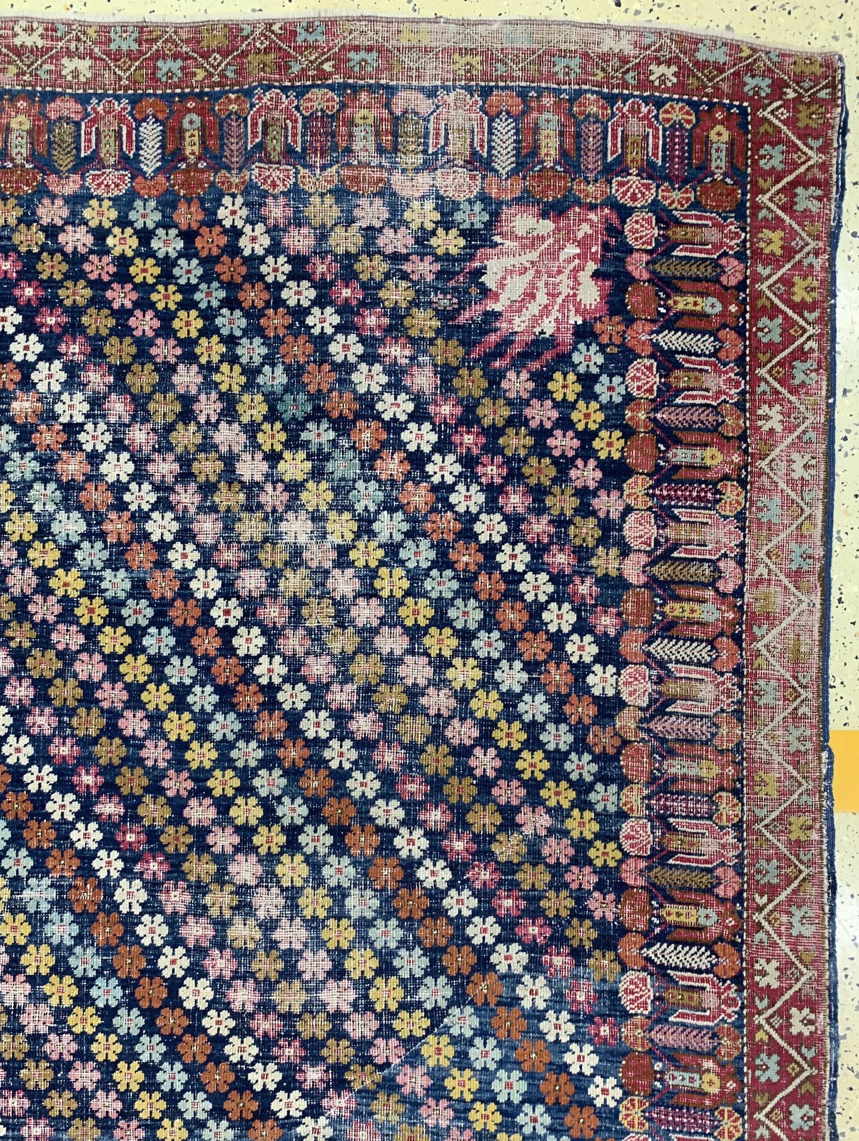 Detail h: Antiker Giordes"Kelley", Türkei, Anfang 19.Jhd, Wolle auf Wolle, ca. 663 x 205 cm: 3, (kleine restaurierungen)