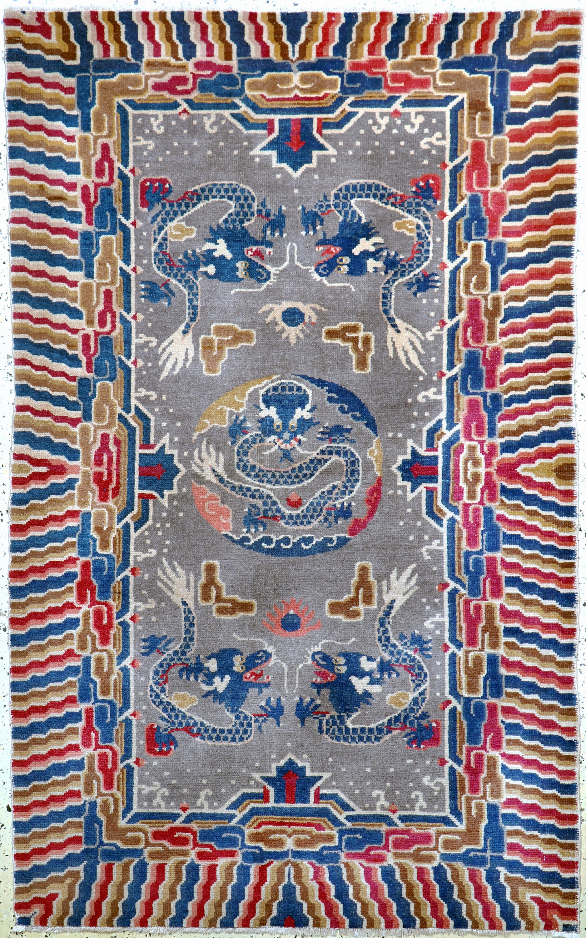 Image 27008588 - Ning-Hsia´Drachen-Teppich´, China, um 1900,Wolle auf Baumwolle, ca. 205 x 130 cm, EHZ: 2