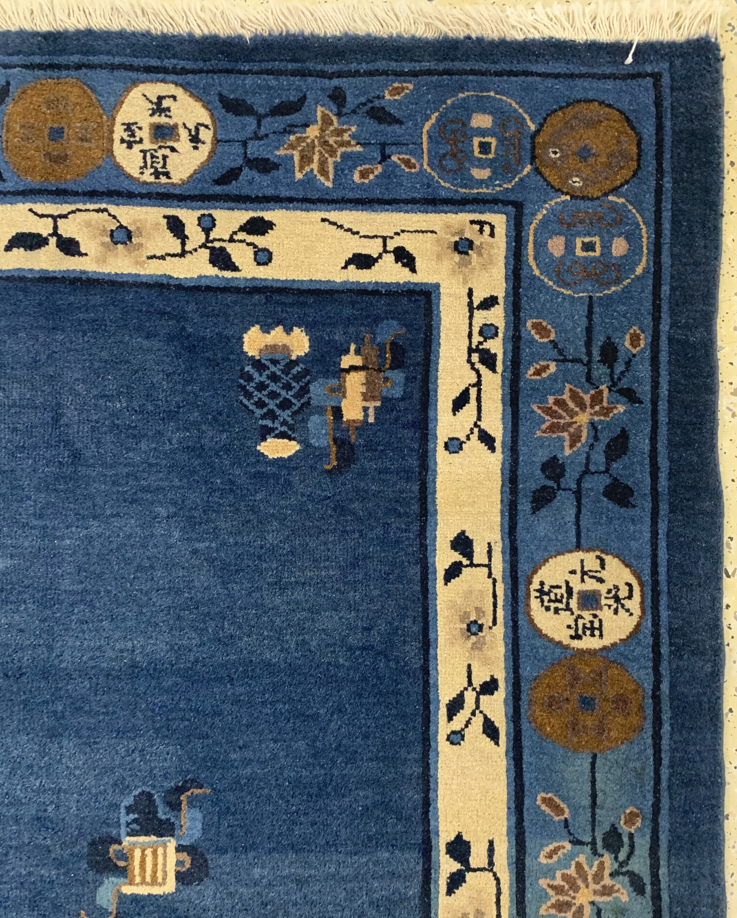 Detail d: Antiker Peking, China, um 1900, Wolle auf Baumwolle, ca. 267 x 188 cm, gereinigt, EHZ: 2