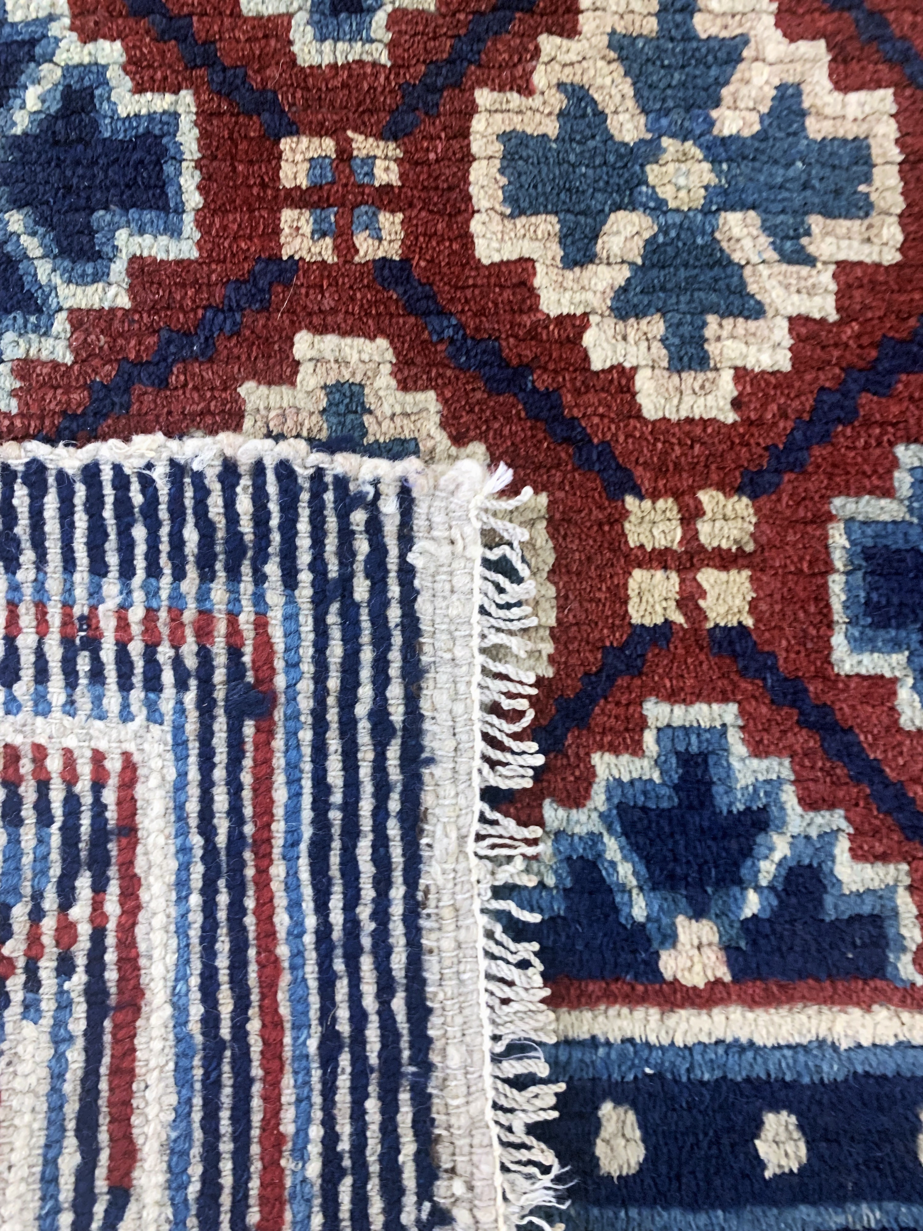 Detail d: Gyantse"Sitzmatte"alt, Tibet, um 1920, Wolle auf Wolle, ca. 70 x 78 cm, EHZ: 2