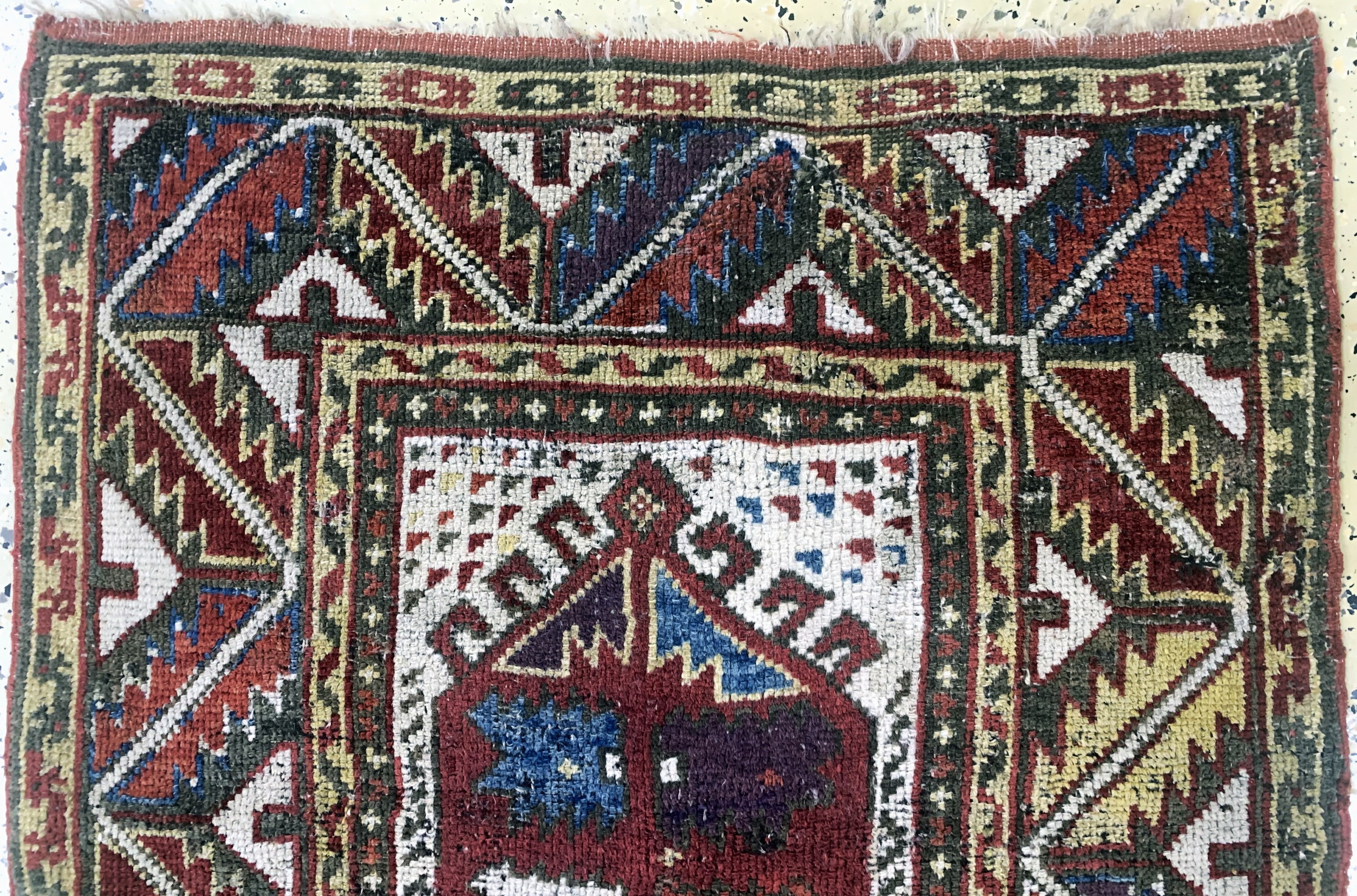 Detail a: Antiker Bergama, Türkei, 19.Jhd, Wolle auf Wolle, ca. 96 x 85 cm, EHZ: 2, (gleichmäßig dünn)