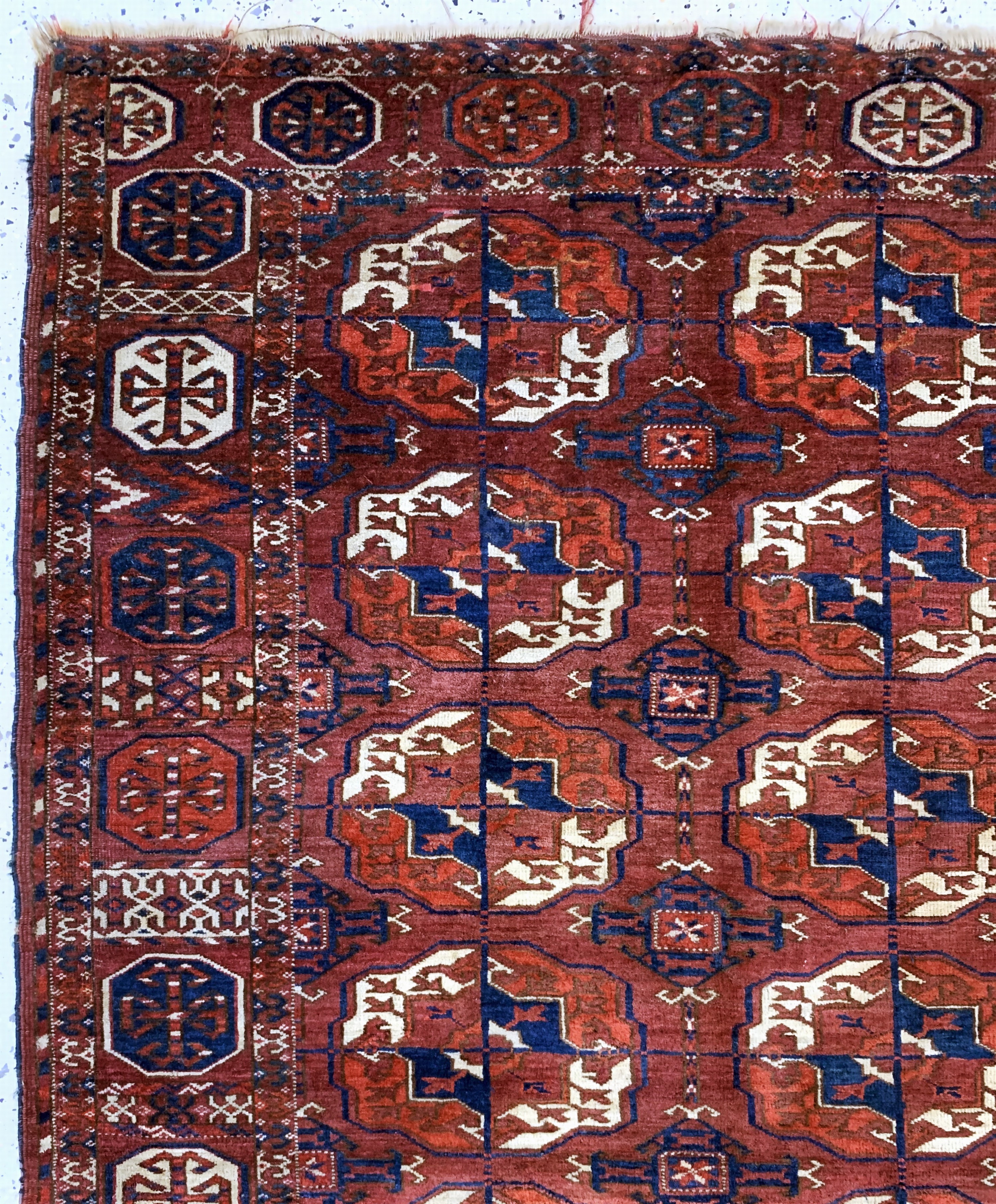 Detail c: Tekke"Hauptteppich"antik, Turkmenistan, 19.Jhd, Wolle auf Wolle, ca. 235 x 200 cm, EHZ: 3