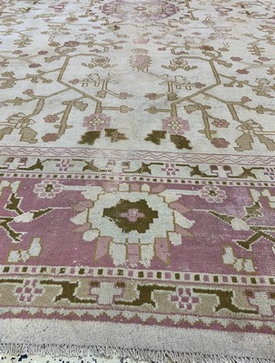 27008573k - Antiker Uschak, Türkei, um 1900, Wolle auf Wolle, ca. 437 x 370 cm, EHZ: 4