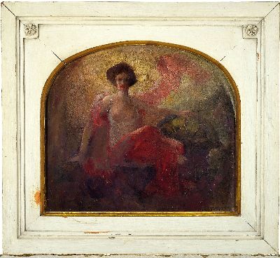 Image Unbekannter Künstler, wohl Frankreich, um 1900, sitzender Halbakt mit Wagenrad, ...